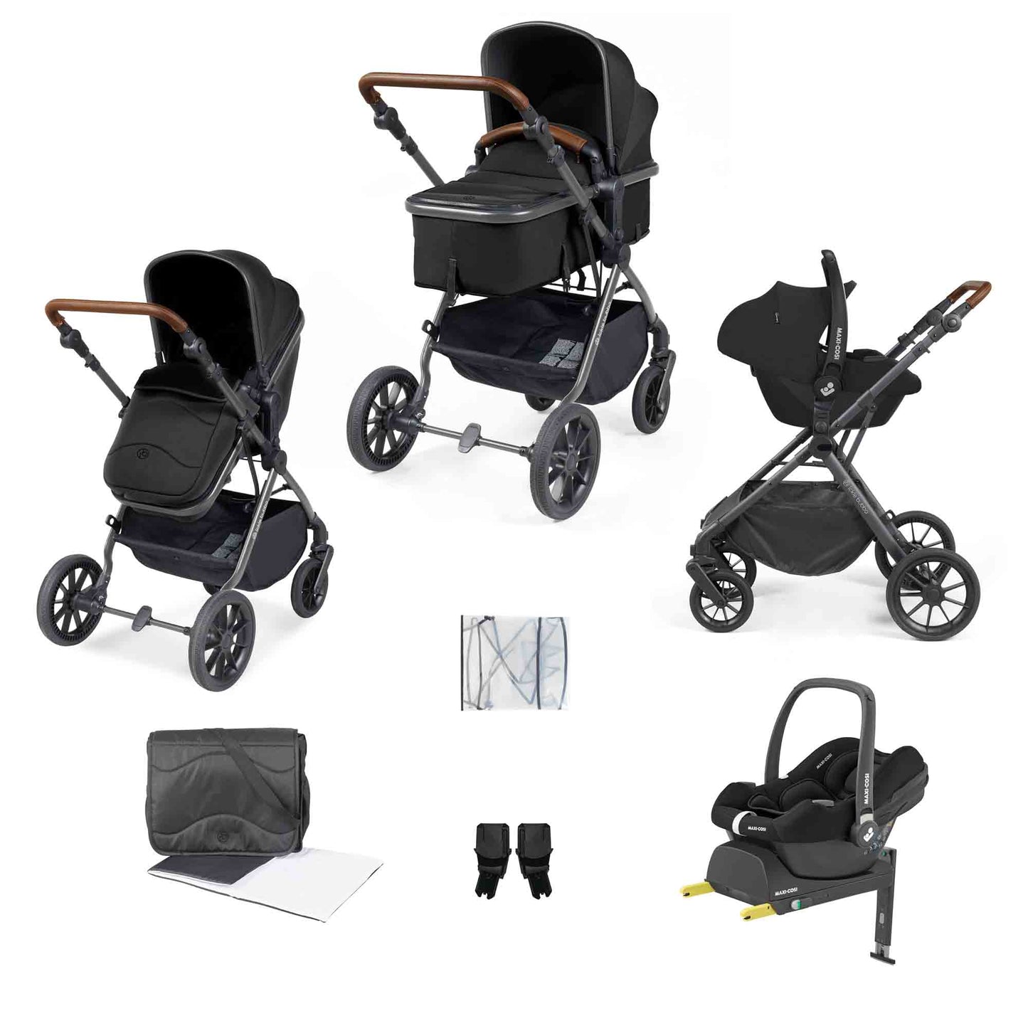 Cosmo 9 Piece Travel System with Maxi-Cosi Cabriofix i-Size Car Seat & ISOFIX Base