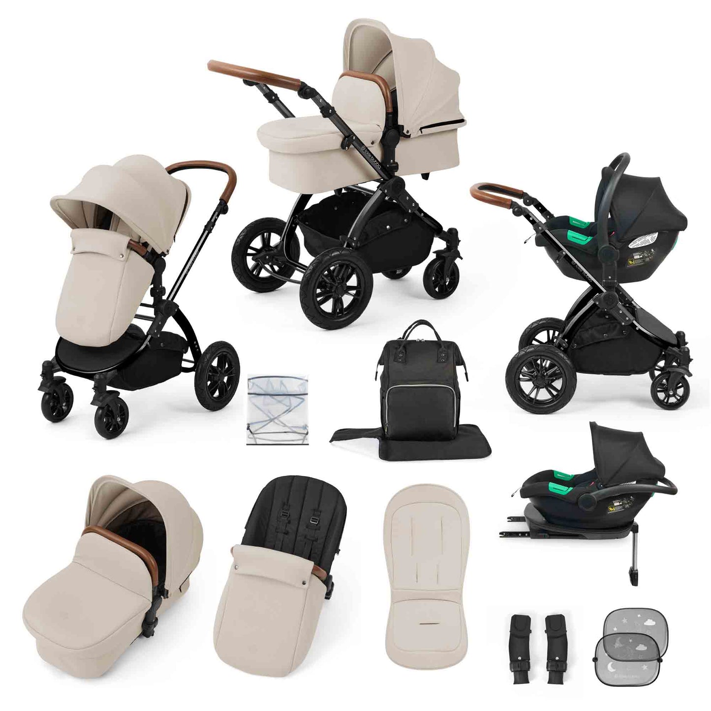 Stomp Luxe 12 Piece Travel System with i-Size Cirrus Car Seat & ISOFIX Base