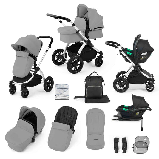 Stomp Luxe 12 Piece Travel System with i-Size Cirrus Car Seat & ISOFIX Base