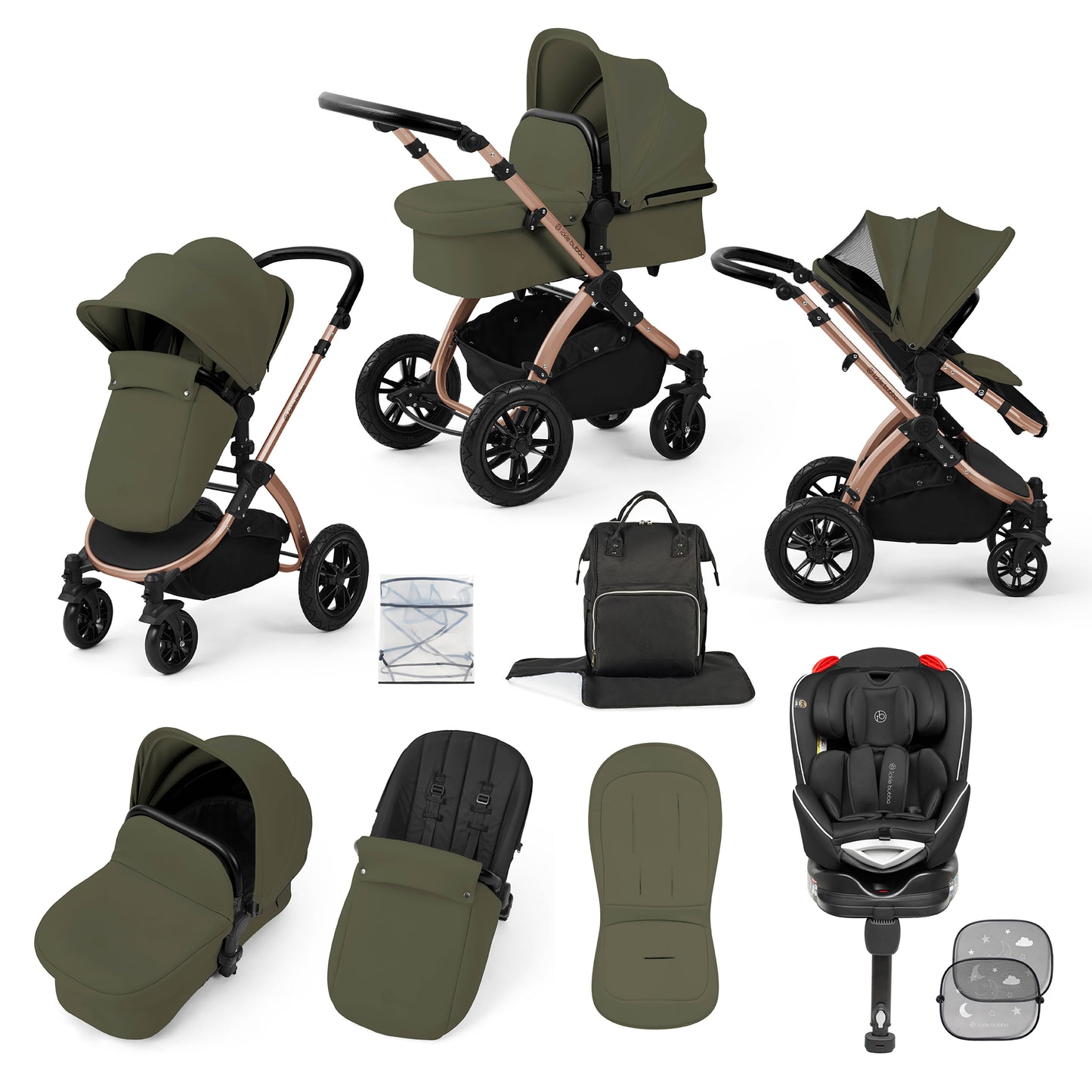 Stomp Luxe 10 Piece Travel System with (Black) Radial Car Seat