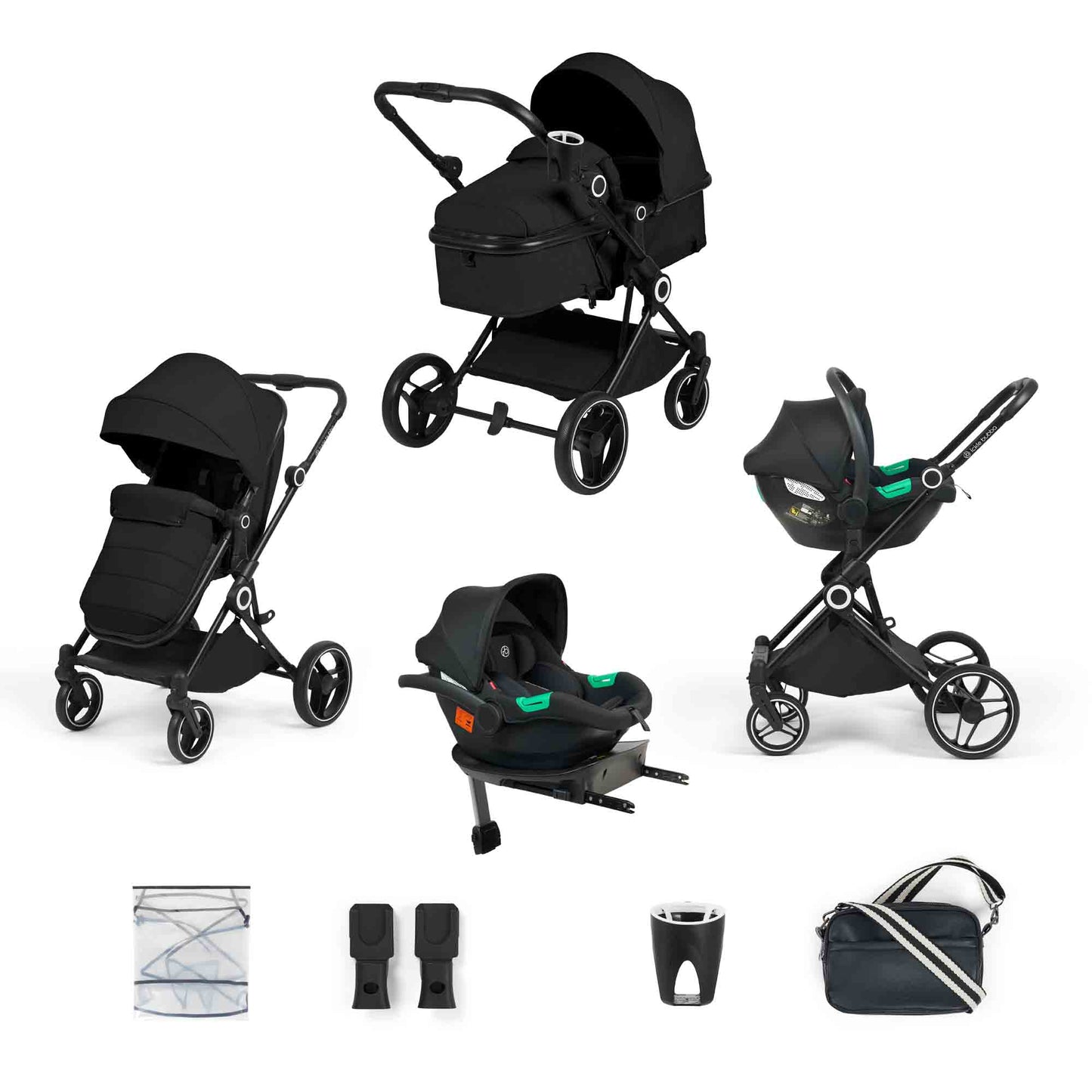 Atom 9 Piece Travel System with i-Size Cirrus Car Seat & ISOFIX Base