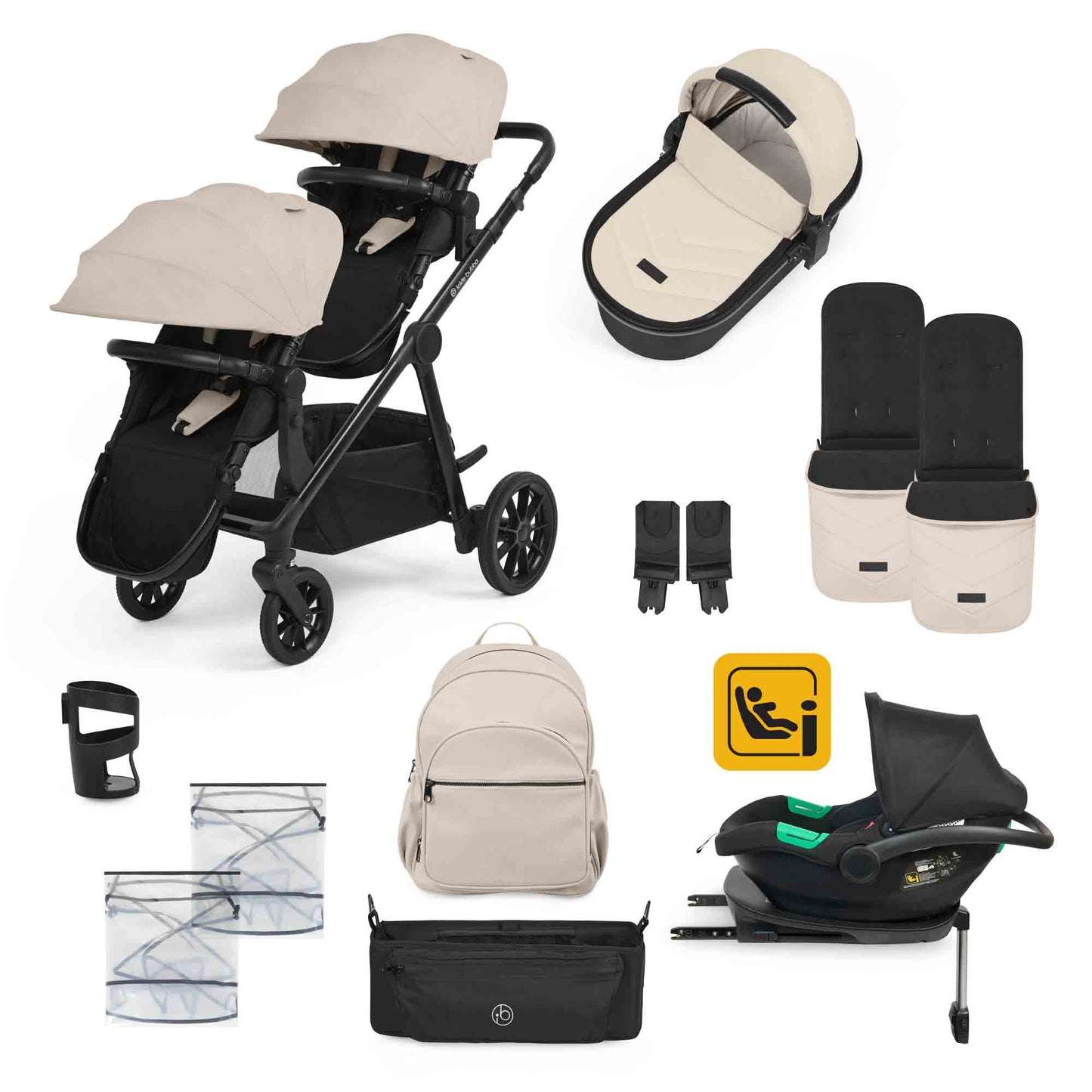 Virgo Growing Family 14 Piece Travel System with i-Size Cirrus Car Seat & ISOFIX Base