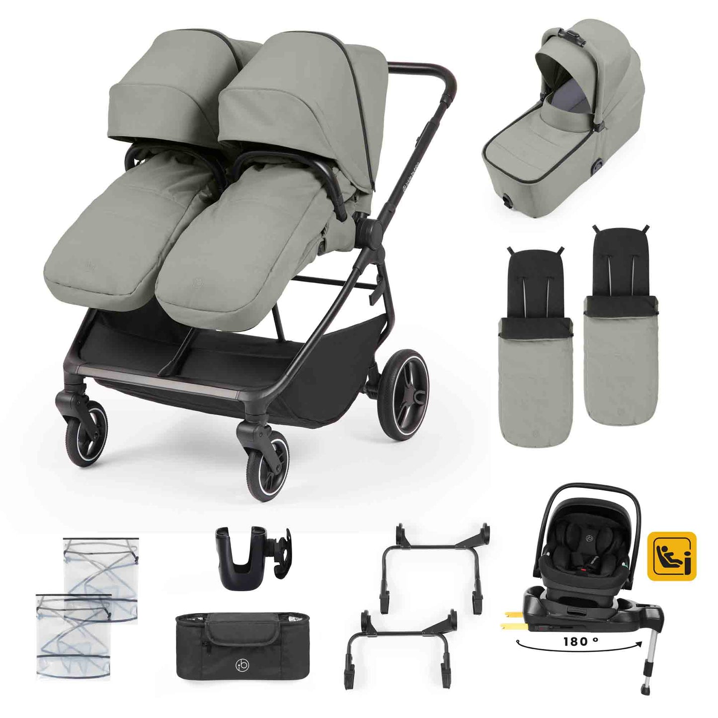 Altair Growing Families 13 Piece Travel System with i-Size Nimbus 180° Spin Car Seat & ISOFIX Base