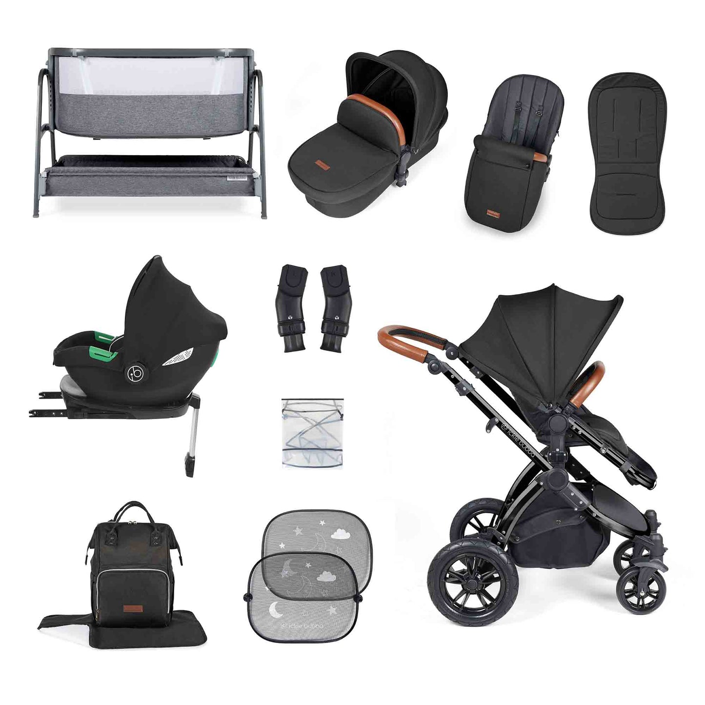 Stomp Luxe i-Size Cirrus travel system & home 14 piece bundle
