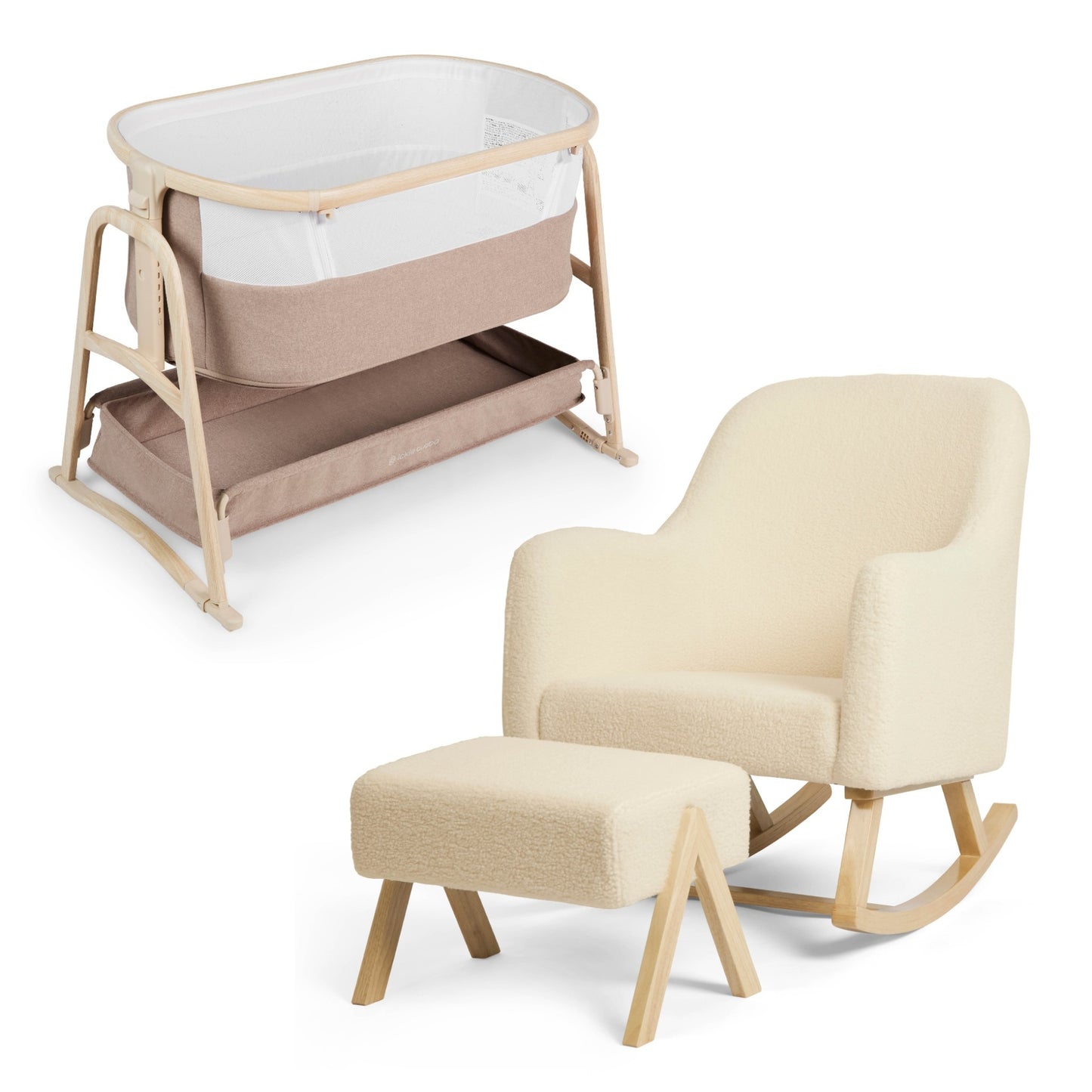 Roxby Nursery Chair & Bubba&Me Luxe Bedside Crib Nursery Bundle