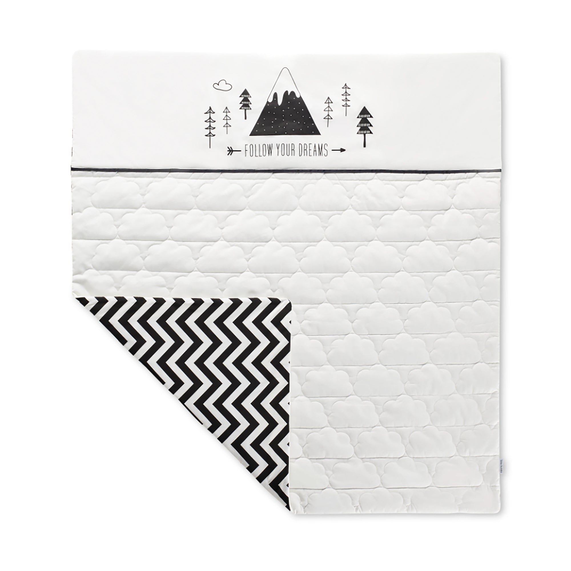 4 Piece Cot Bedding Set – Mono Mountains