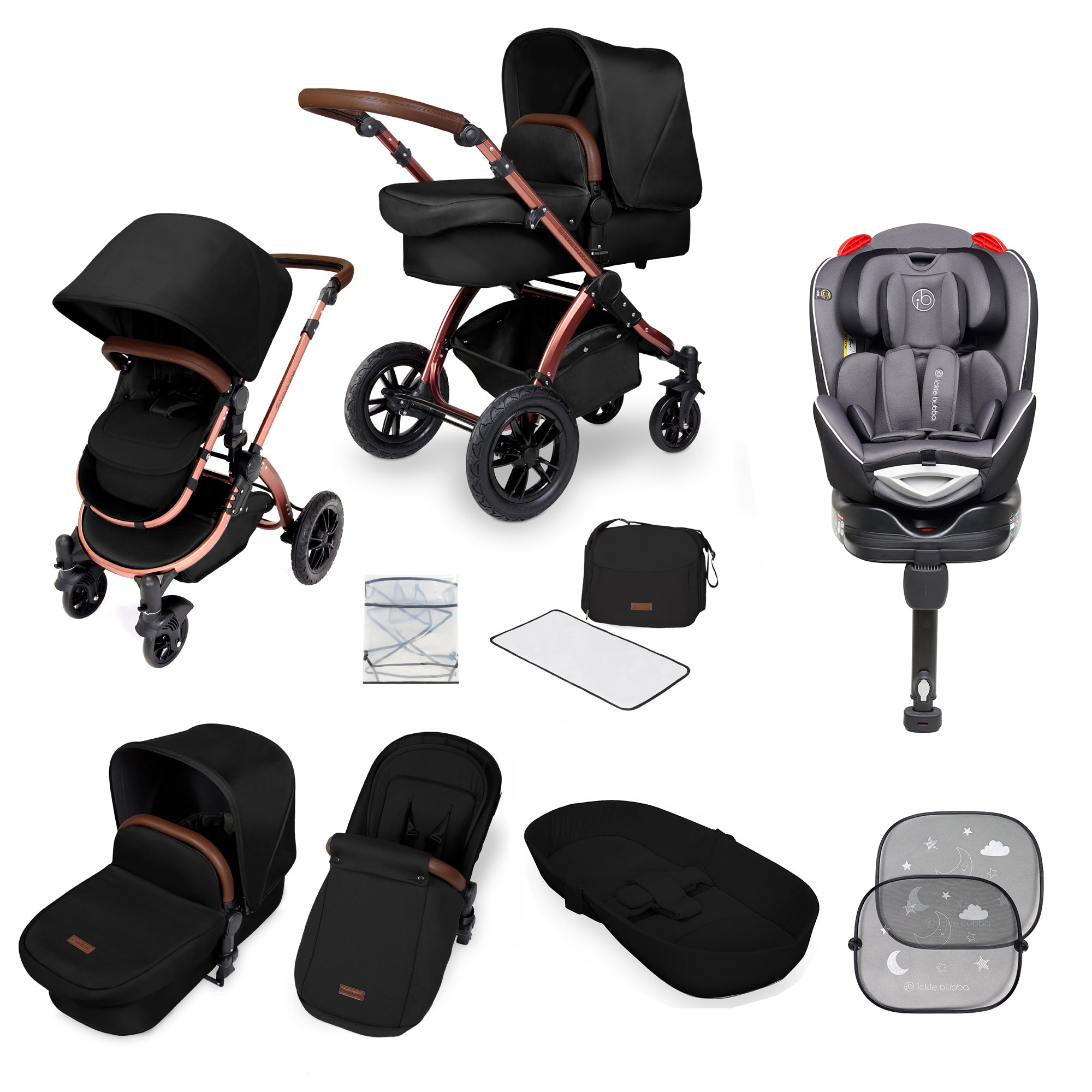 Stomp V4 11 Piece Bundle Travel System with Radial Car Seat