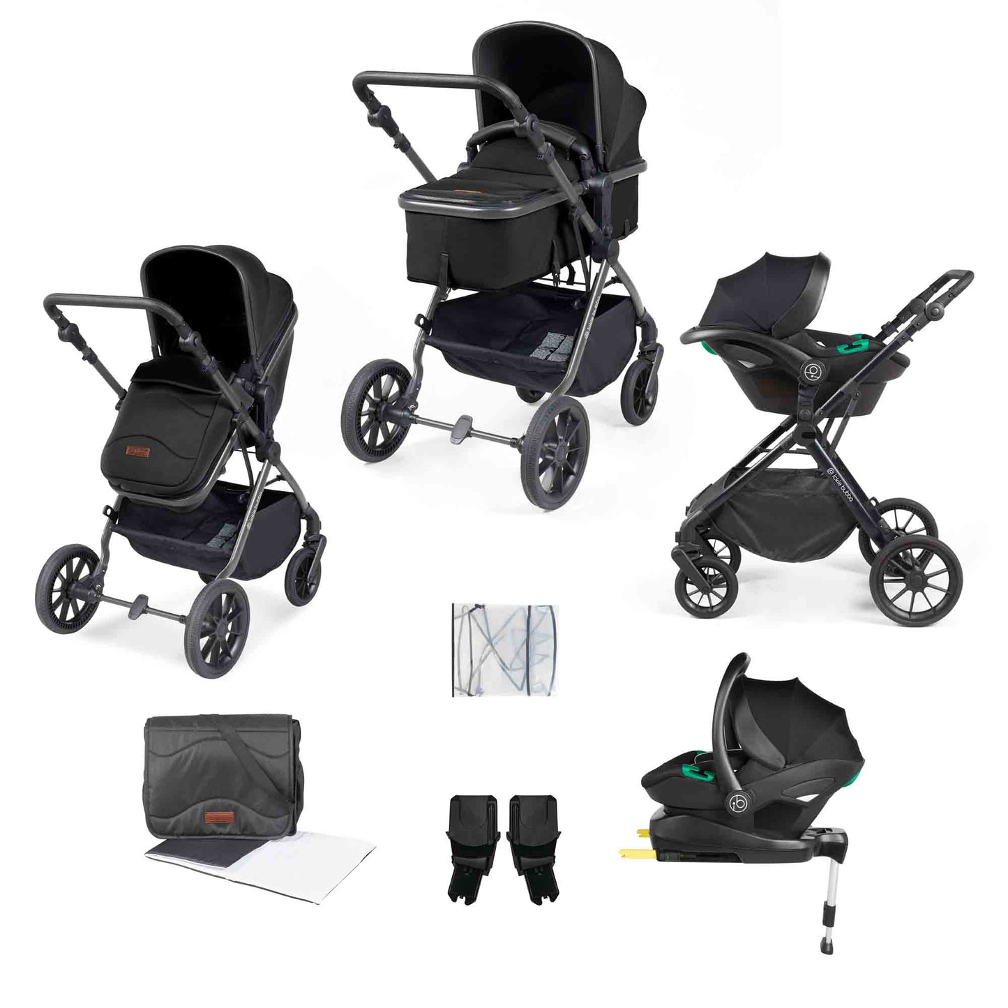 Cosmo 9 Piece Travel System with i-Size Stratus Car Seat & ISOFIX Base