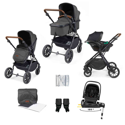 Cosmo 9 Piece Travel System with i-Size Nimbus 180° Spin Car Seat & ISOFIX Base