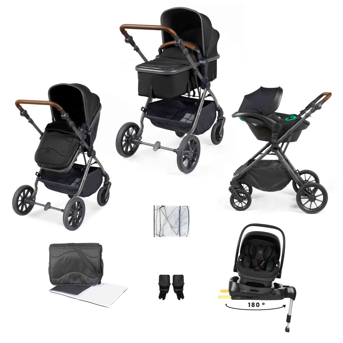 Cosmo 9 Piece Travel System i Nimbus 180° Spin Car Seat & Isofix Base