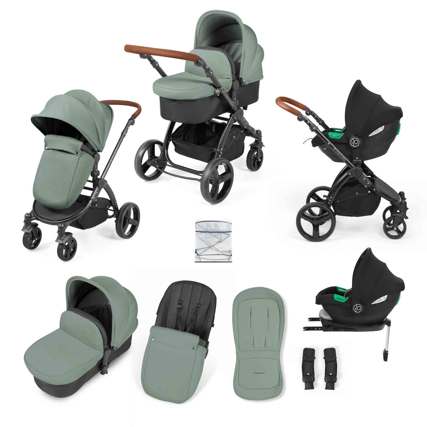 Stomp Urban 10 Piece Travel System with i-Size Cirrus Car Seat & ISOFIX Base