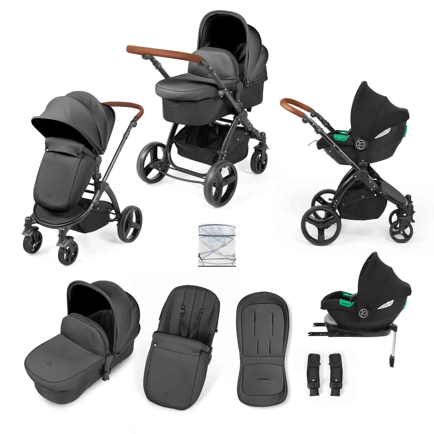 Stomp Urban 10 Piece Travel System with i-Size Cirrus Car Seat & ISOFIX Base