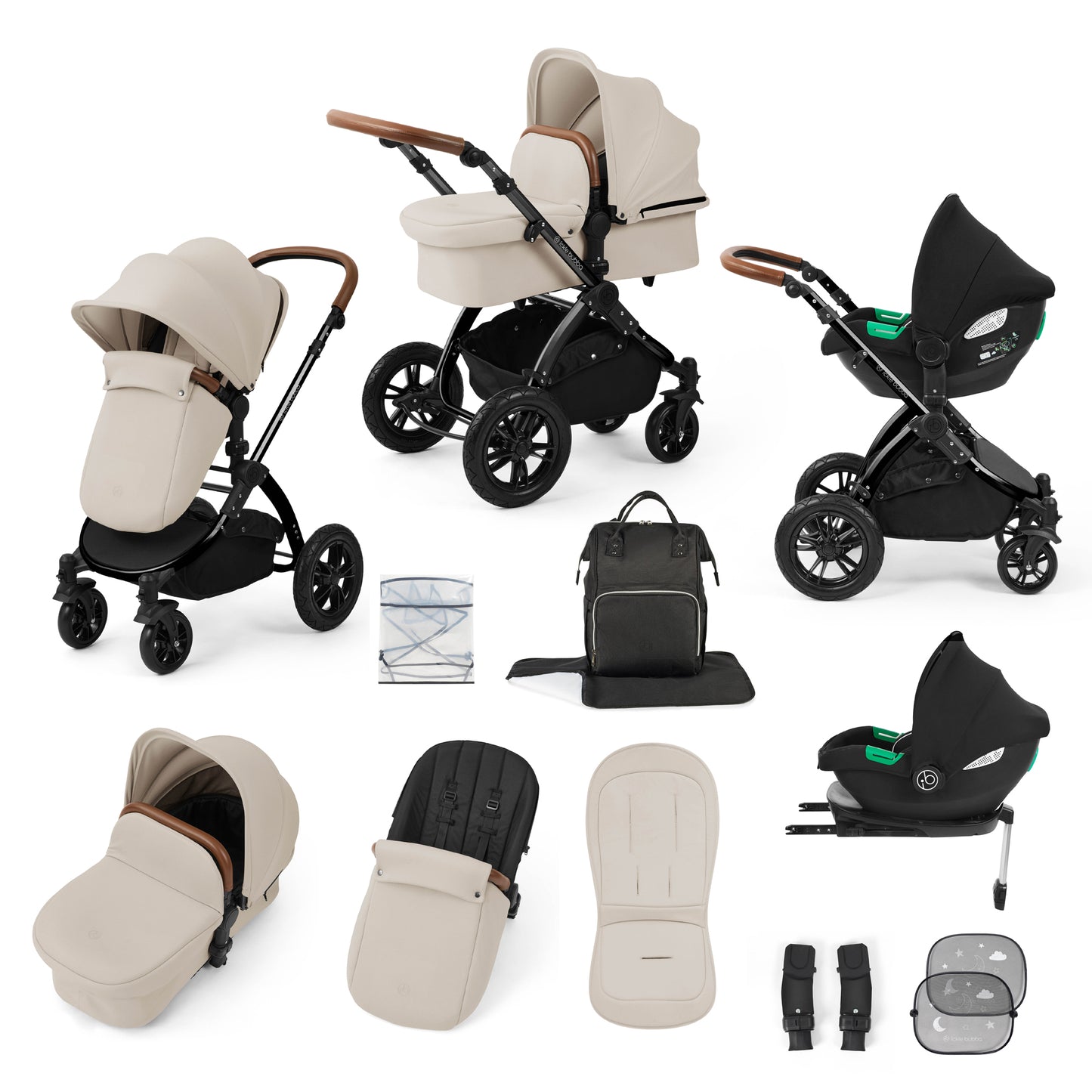 Stomp Luxe 12 Piece Travel System with i-Size Cirrus Car Seat & ISOFIX Base