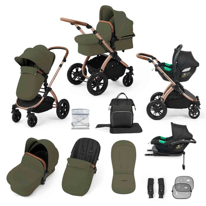 Stomp Luxe 12 Piece Travel System with i-Size Cirrus Car Seat & ISOFIX Base