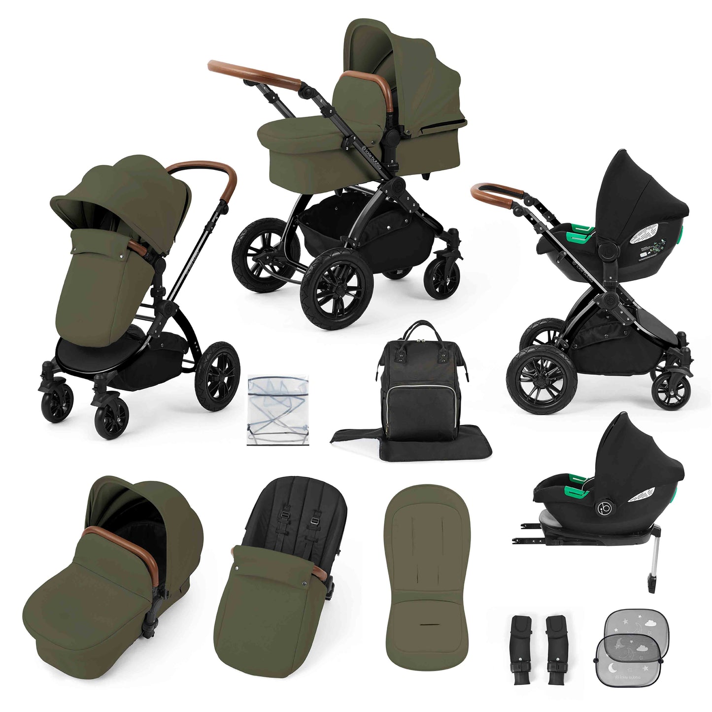 Stomp Luxe 12 Piece Travel System with i-Size Cirrus Car Seat & ISOFIX Base
