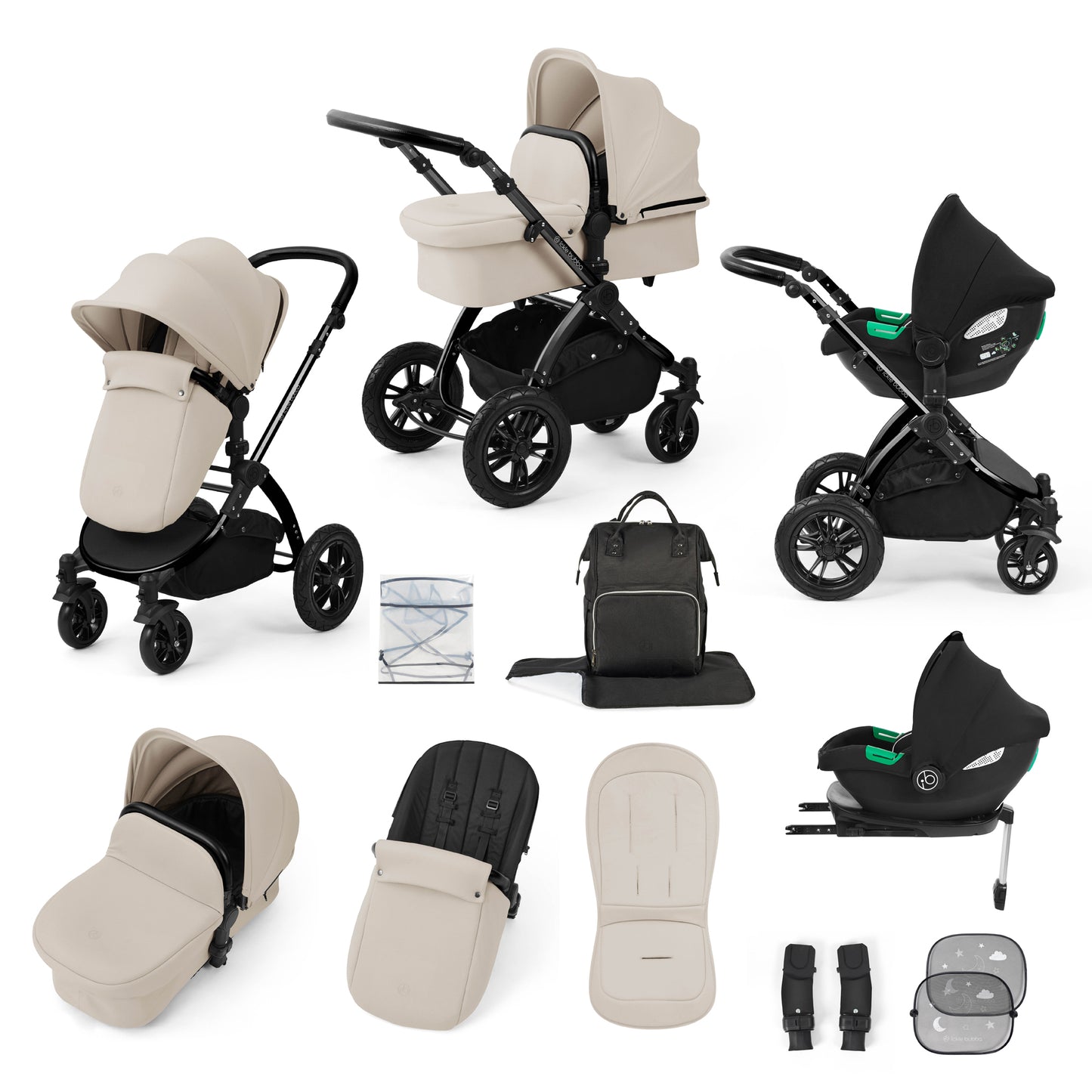 Stomp Luxe 12 Piece Travel System with i-Size Cirrus Car Seat & ISOFIX Base