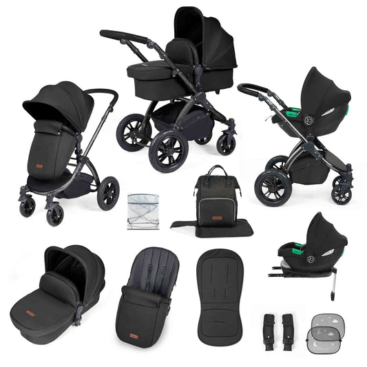Stomp Luxe 12 Piece Travel System with i-Size Cirrus Car Seat & ISOFIX Base
