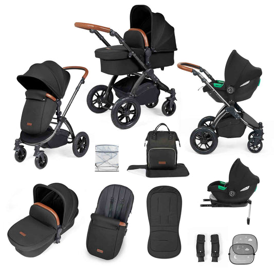Stomp Luxe 12 Piece Travel System with i-Size Cirrus Car Seat & ISOFIX Base
