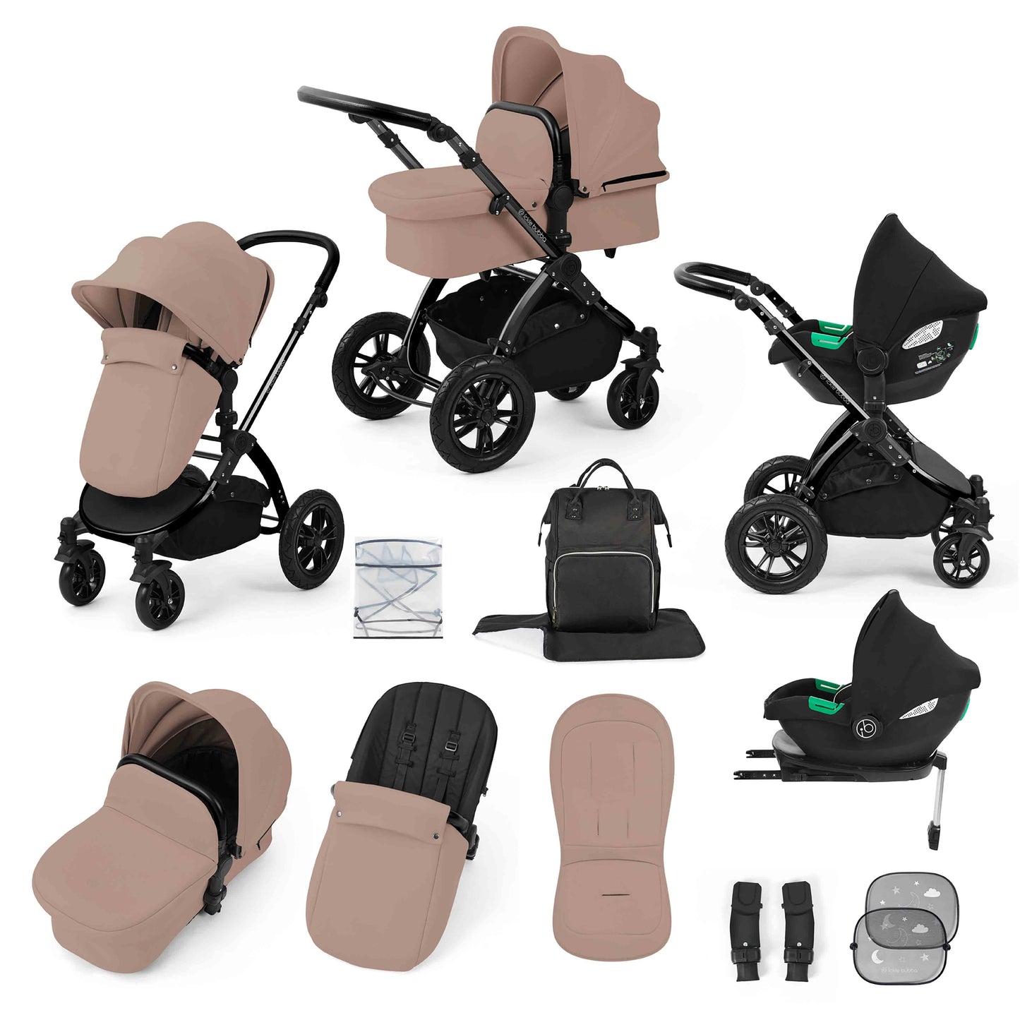 Stomp Luxe 12 Piece Travel System with i-Size Cirrus Car Seat & ISOFIX Base