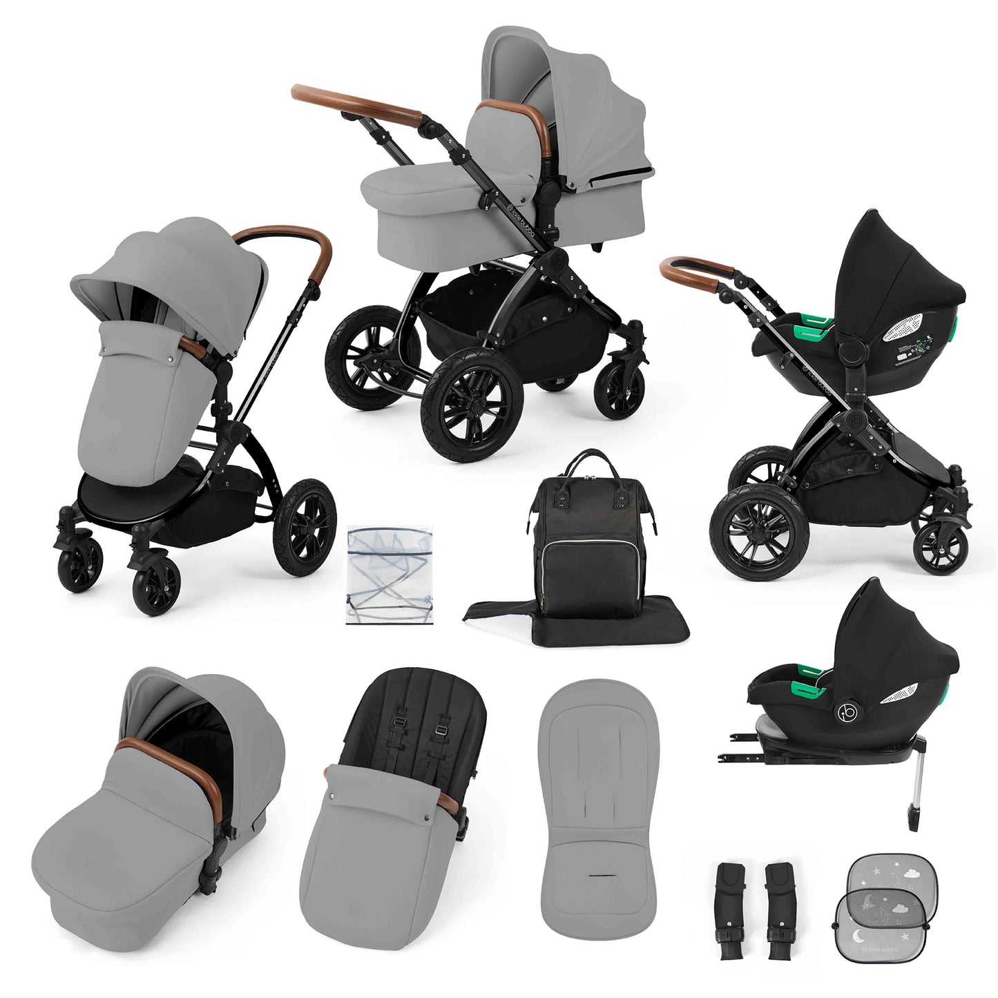 Stomp Luxe 12 Piece Travel System with i-Size Cirrus Car Seat & ISOFIX Base
