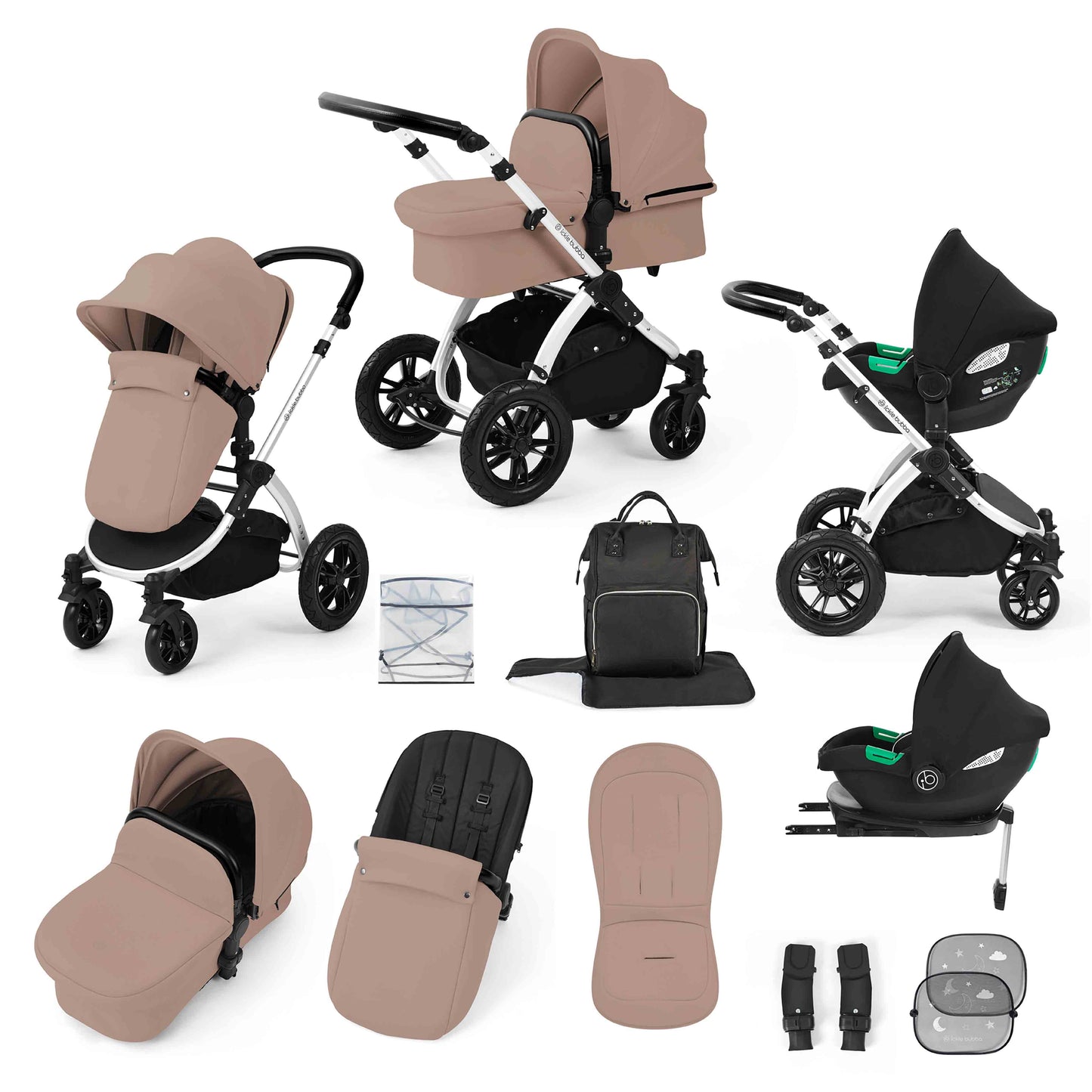 Stomp Luxe 12 Piece Travel System with i-Size Cirrus Car Seat & ISOFIX Base