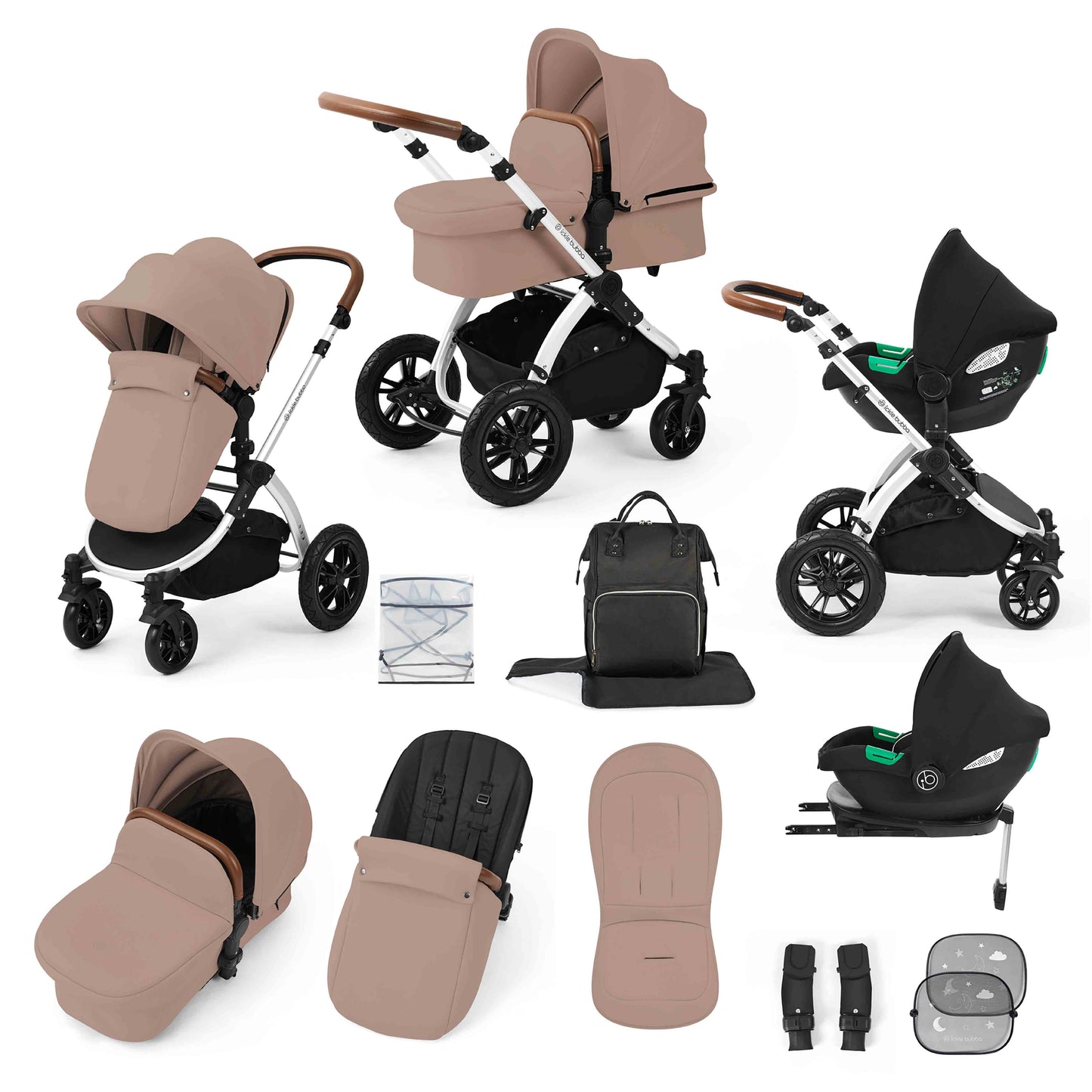 Stomp Luxe 12 Piece Travel System with i-Size Cirrus Car Seat & ISOFIX Base