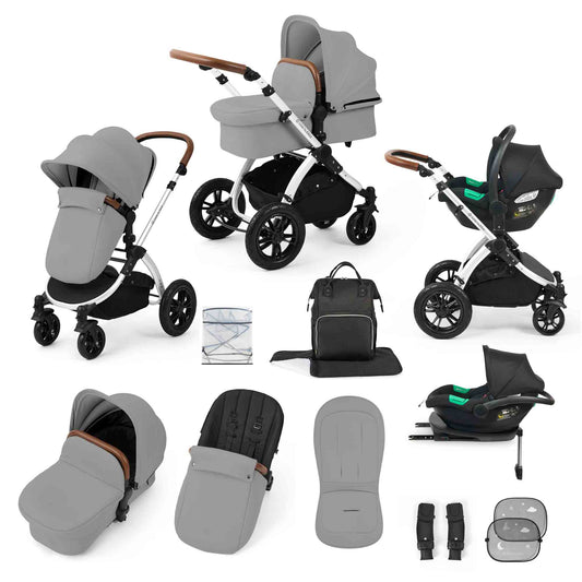 Stomp Luxe 12 Piece Travel System with i-Size Cirrus Car Seat & ISOFIX Base