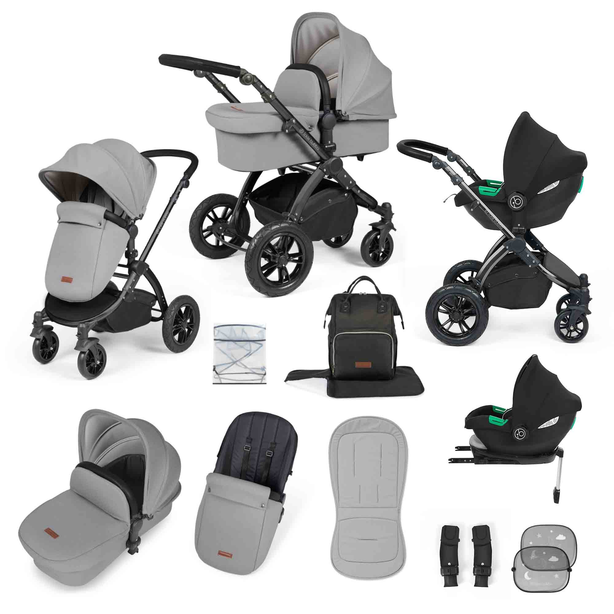 Stomp Luxe 12 Piece Travel System with i-Size Stratus Car Seat & ISOFIX Base