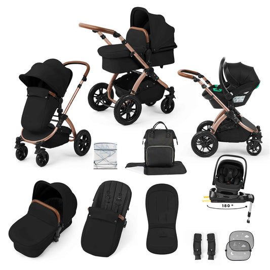 Stomp Luxe 12 Piece Travel System with i-Size Nimbus 180° Spin Car Seat & ISOFIX Base