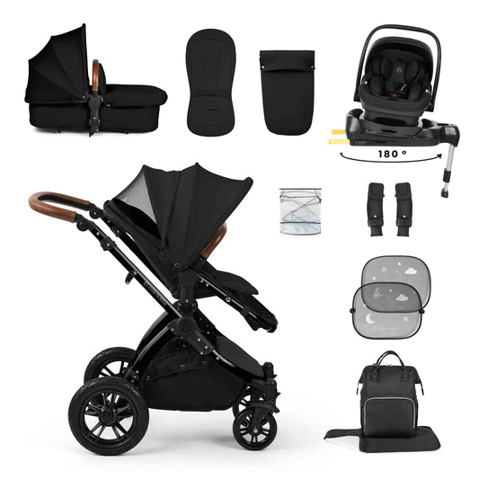 Stomp Luxe 12 Piece Travel System with i-Size Nimbus 180° Spin Car Seat & ISOFIX Base
