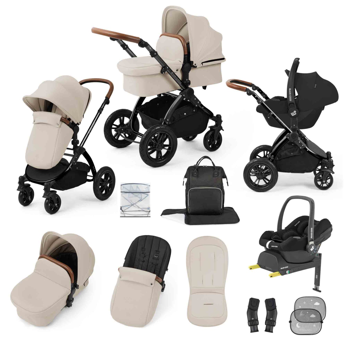 Stomp Luxe 12 Piece Travel System with Maxi-Cosi Cabriofix i-Size Car Seat & ISOFIX Base