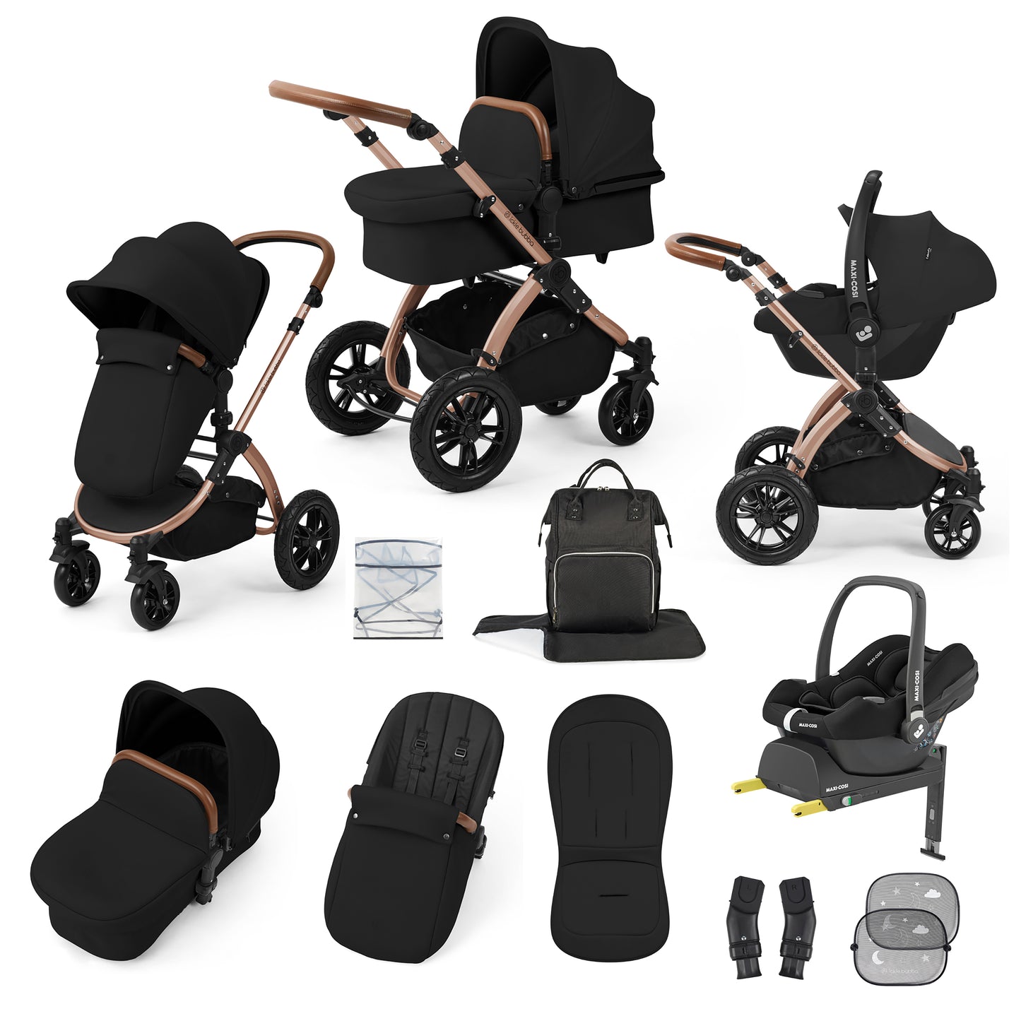 Stomp Luxe 12 Piece Travel System with Maxi-Cosi Cabriofix i-Size Car Seat & ISOFIX Base