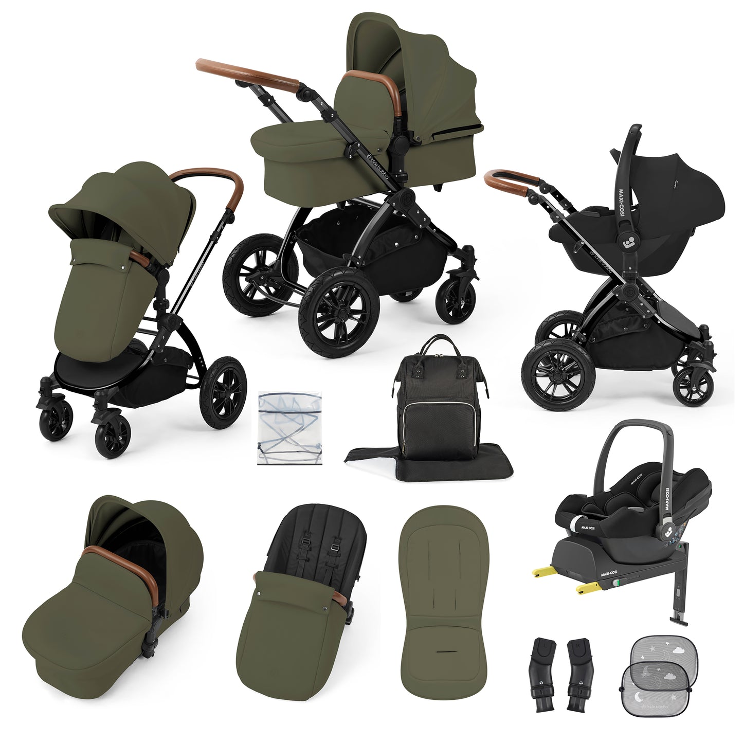 Stomp Luxe 12 Piece Travel System with Maxi-Cosi Cabriofix i-Size Car Seat & ISOFIX Base
