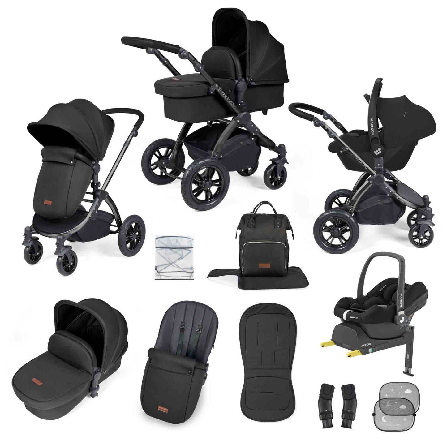 Stomp Luxe 12 Piece Travel System with Maxi-Cosi Cabriofix i-Size Car Seat & ISOFIX Base