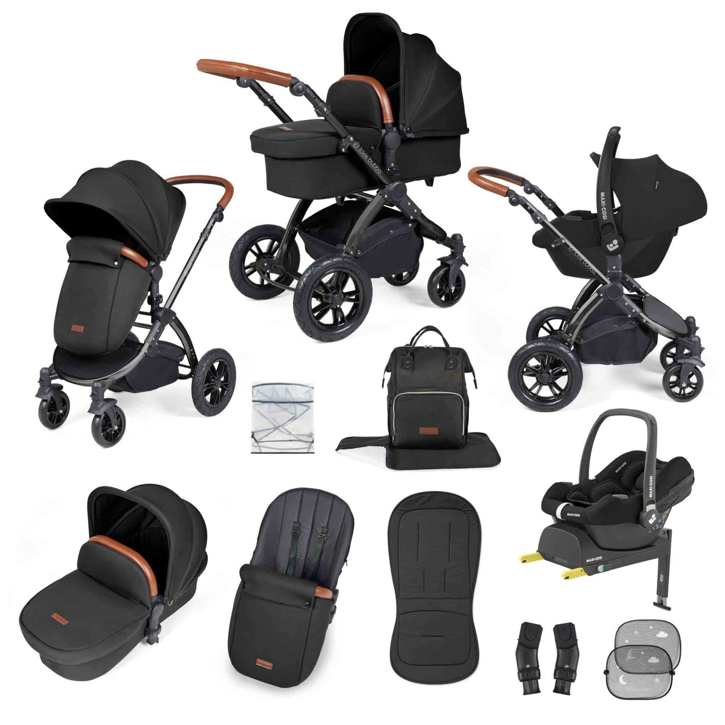 Stomp Luxe 12 Piece Travel System with Maxi-Cosi Cabriofix i-Size Car Seat & ISOFIX Base