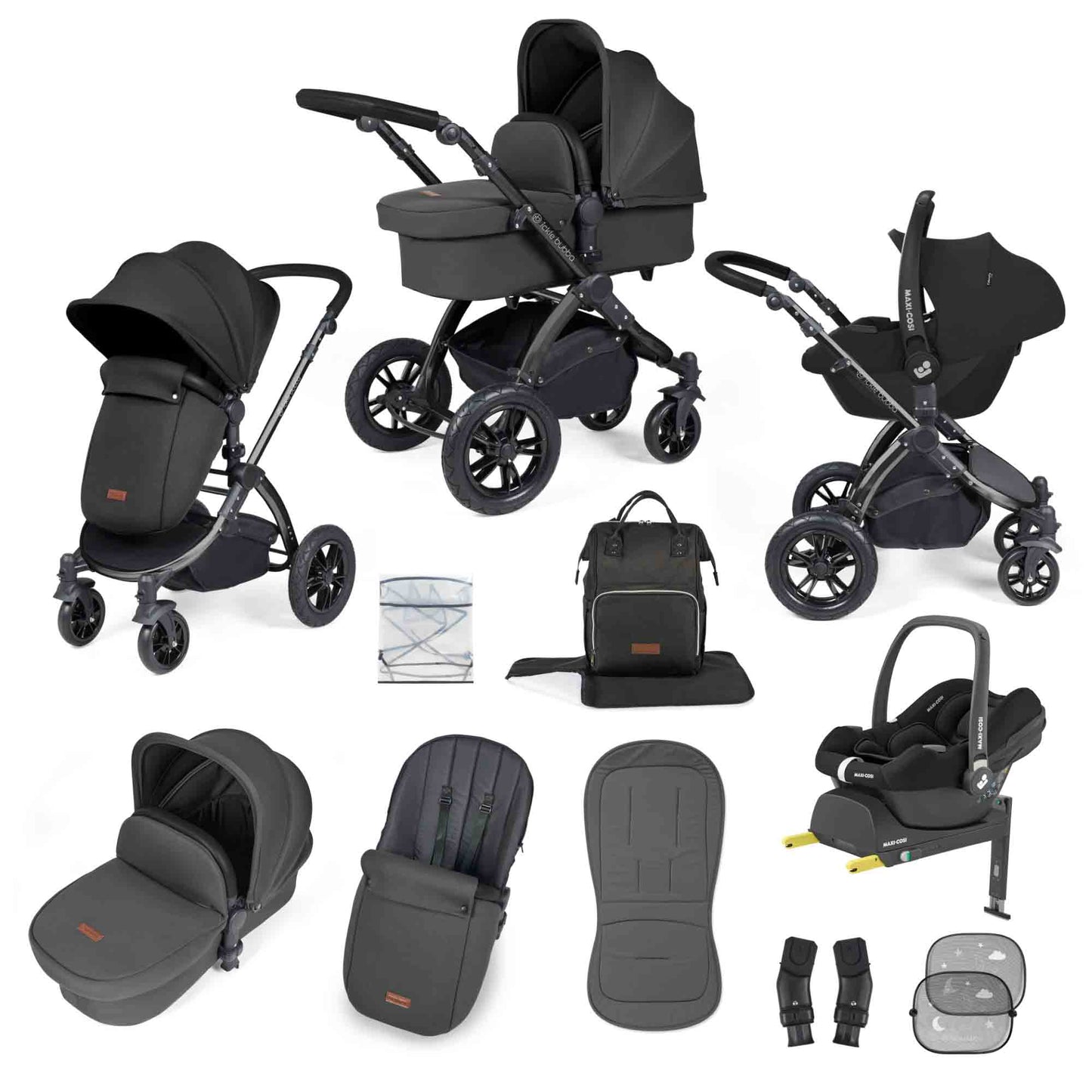Stomp Luxe 12 Piece Travel System with Maxi-Cosi Cabriofix i-Size Car Seat & ISOFIX Base