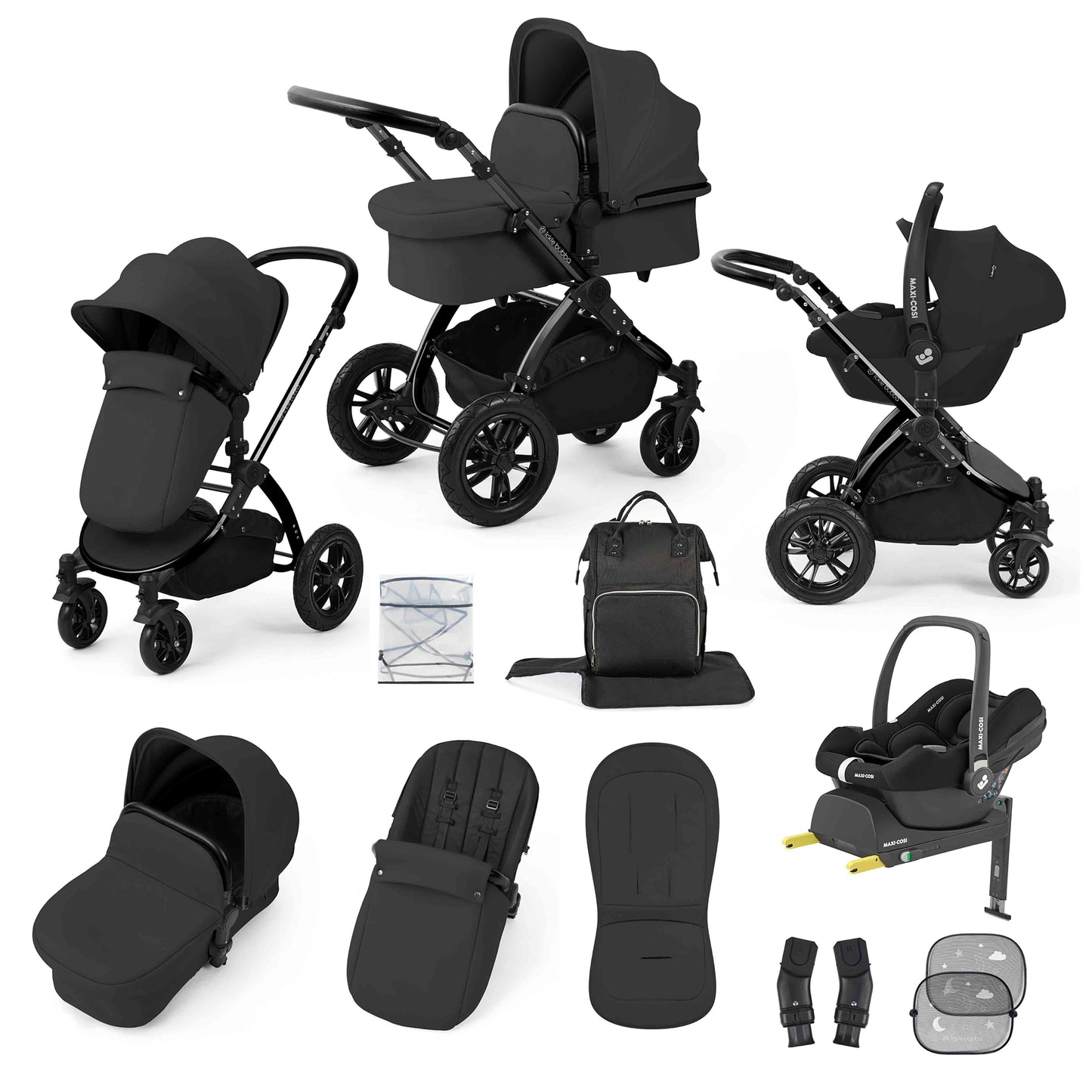 Stomp Luxe 12 Piece Travel System with Maxi-Cosi Cabriofix i-Size Car Seat & ISOFIX Base