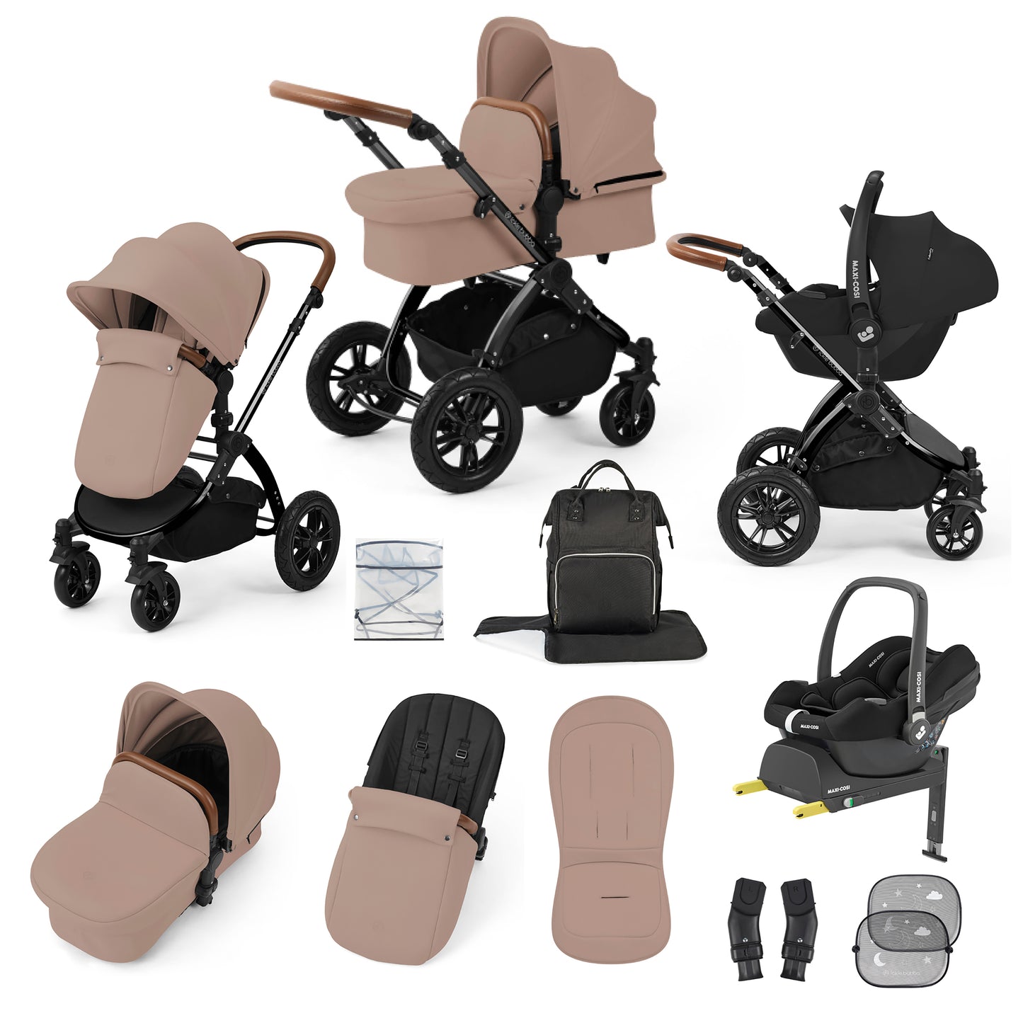Stomp Luxe 12 Piece Travel System with Maxi-Cosi Cabriofix i-Size Car Seat & ISOFIX Base