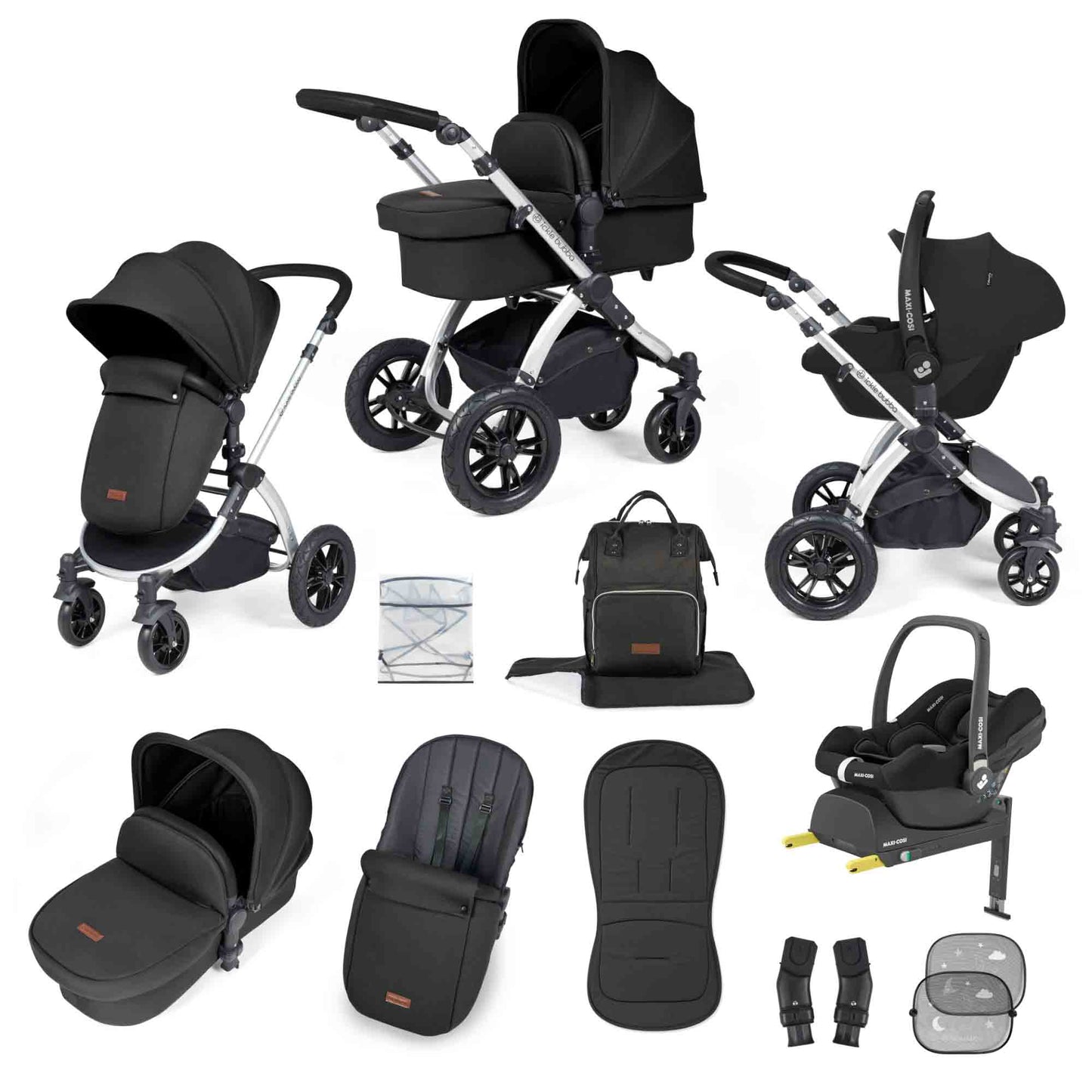 Stomp Luxe 12 Piece Travel System with Maxi-Cosi Cabriofix i-Size Car Seat & ISOFIX Base