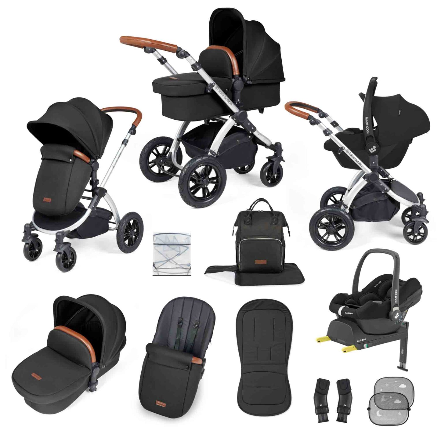 Stomp Luxe 12 Piece Travel System with Maxi-Cosi Cabriofix i-Size Car Seat & ISOFIX Base
