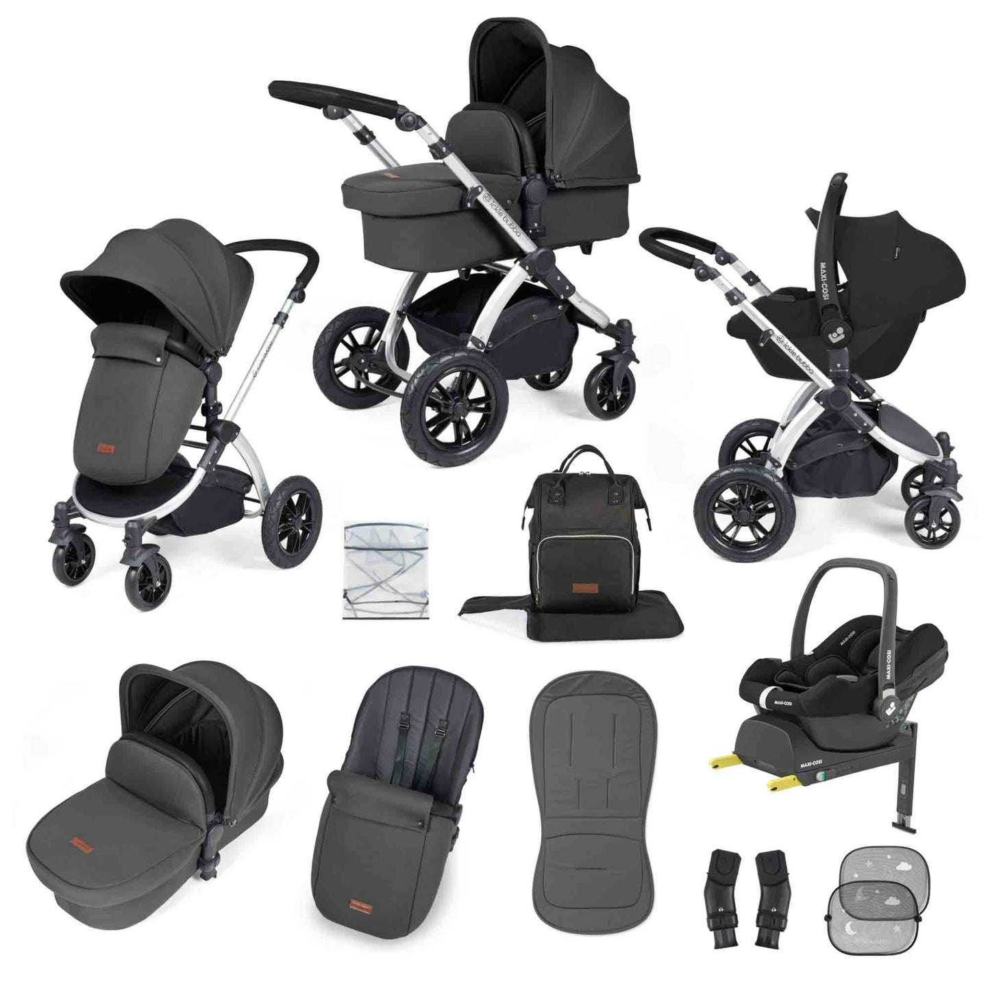 Stomp Luxe 12 Piece Travel System with Maxi-Cosi Cabriofix i-Size Car Seat & ISOFIX Base