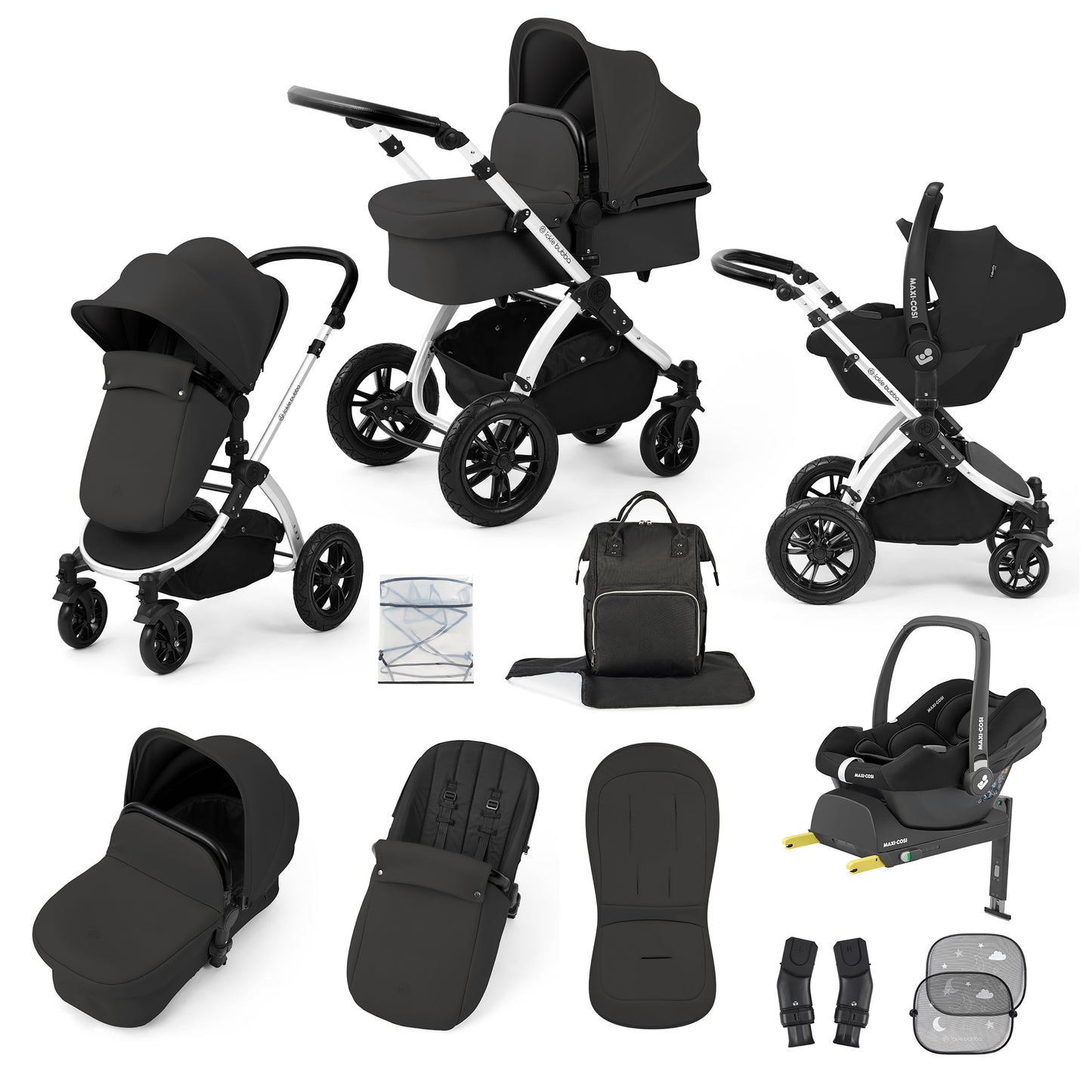 Stomp Luxe 12 Piece Travel System with Maxi-Cosi Cabriofix i-Size Car Seat & ISOFIX Base