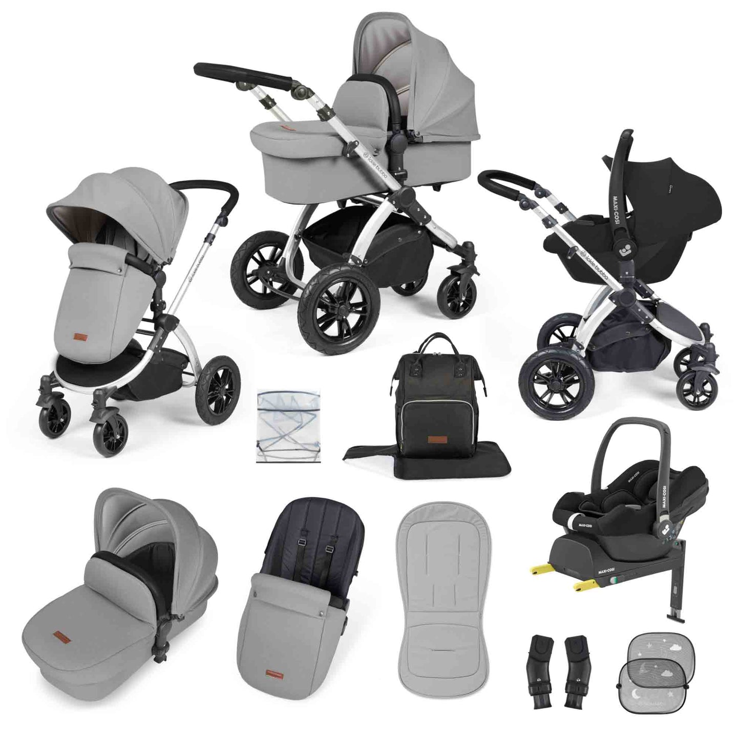 Stomp Luxe 12 Piece Travel System with Maxi-Cosi Cabriofix i-Size Car Seat & ISOFIX Base