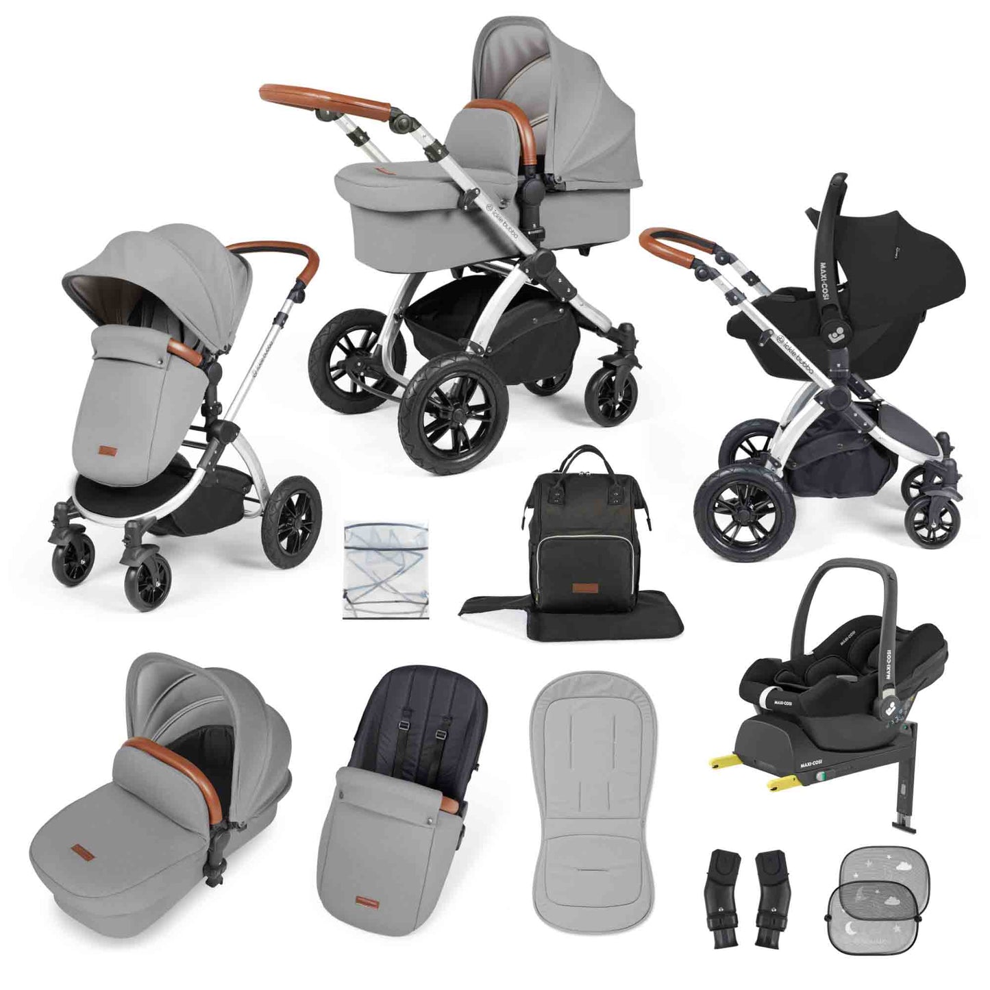 Stomp Luxe 12 Piece Travel System with Maxi-Cosi Cabriofix i-Size Car Seat & ISOFIX Base