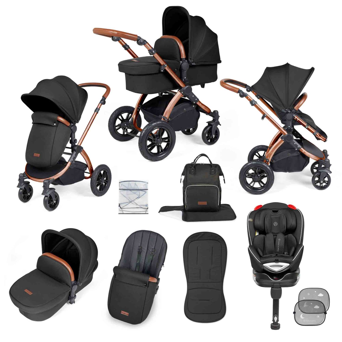 Stomp Luxe 10 Piece Travel System with (Black) Radial Car Seat