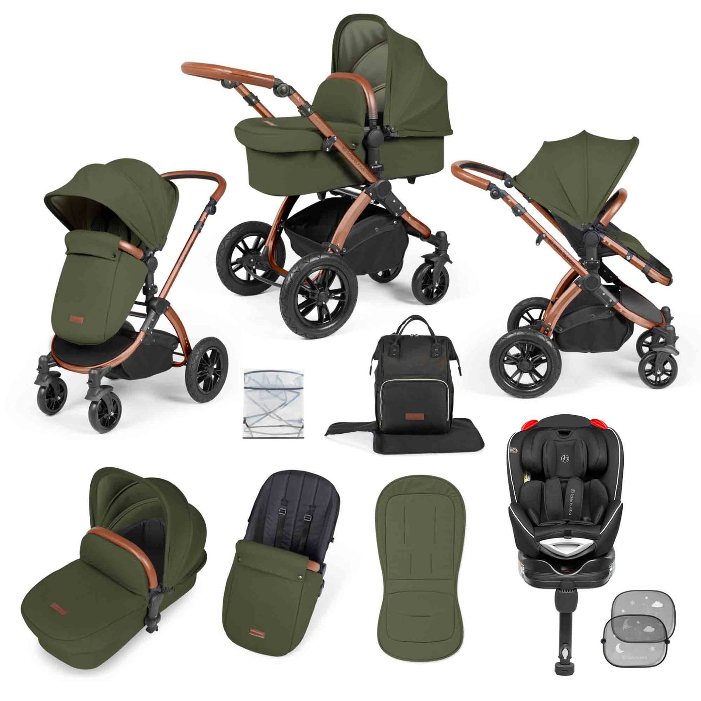 Stomp Luxe 10 Piece Travel System with (Black) Radial Car Seat