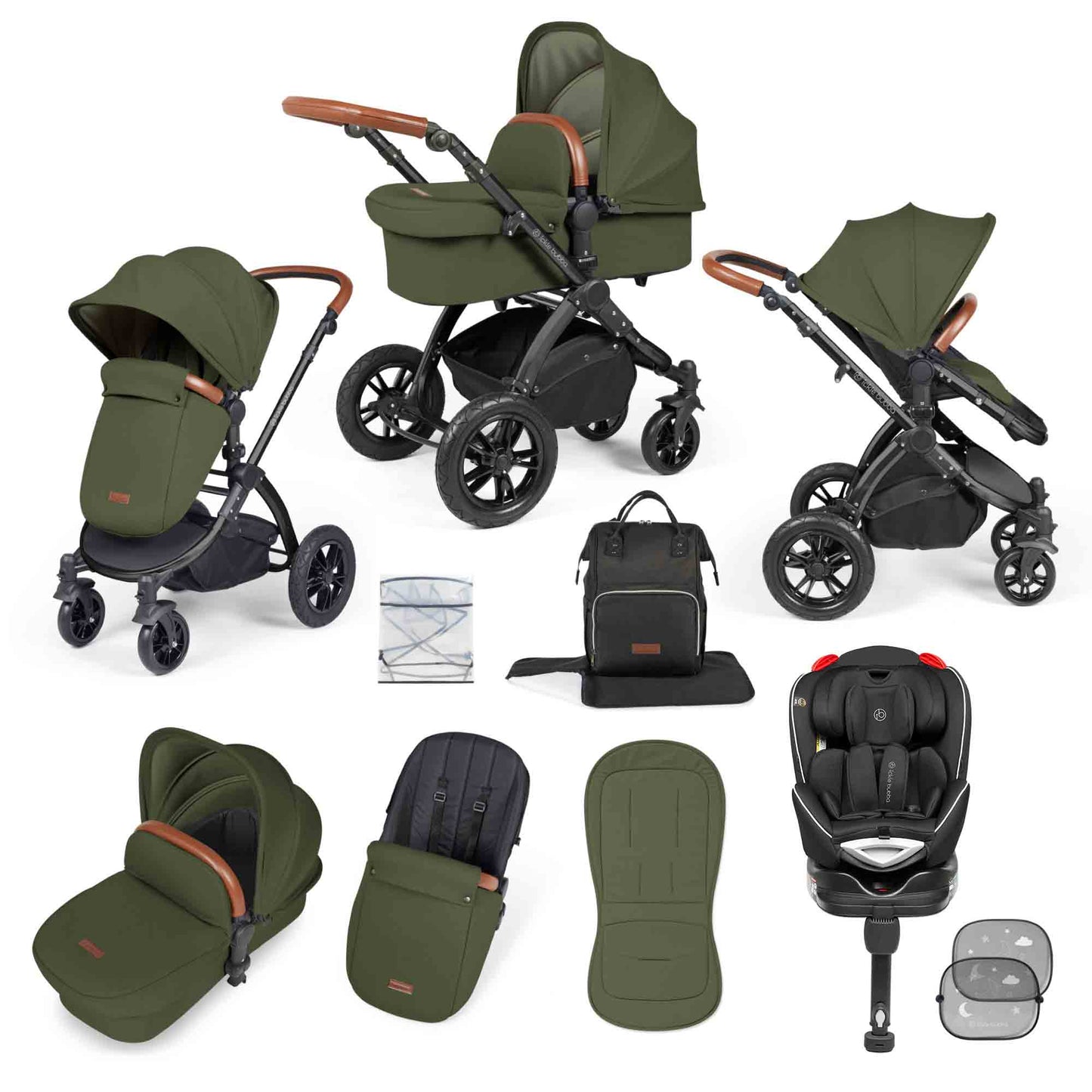 Stomp Luxe 10 Piece Travel System with (Black) Radial Car Seat