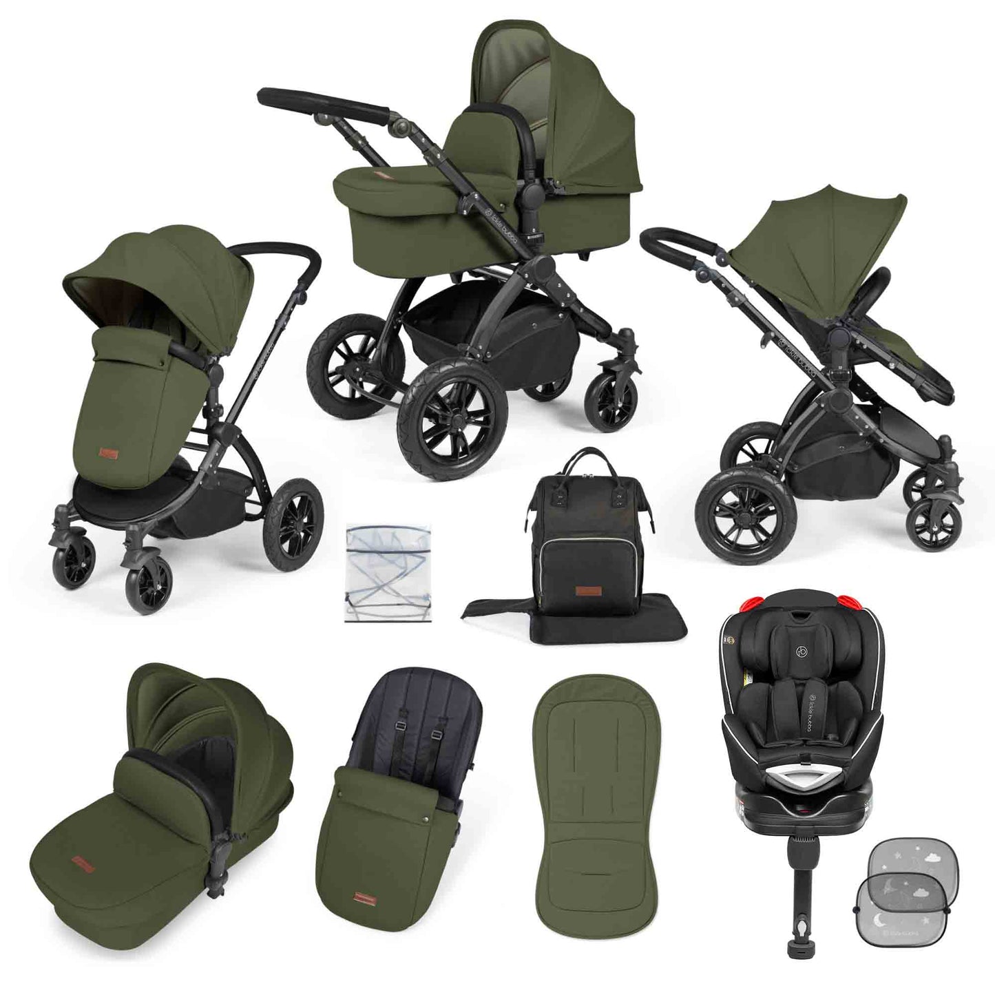 Stomp Luxe 10 Piece Travel System with (Black) Radial Car Seat
