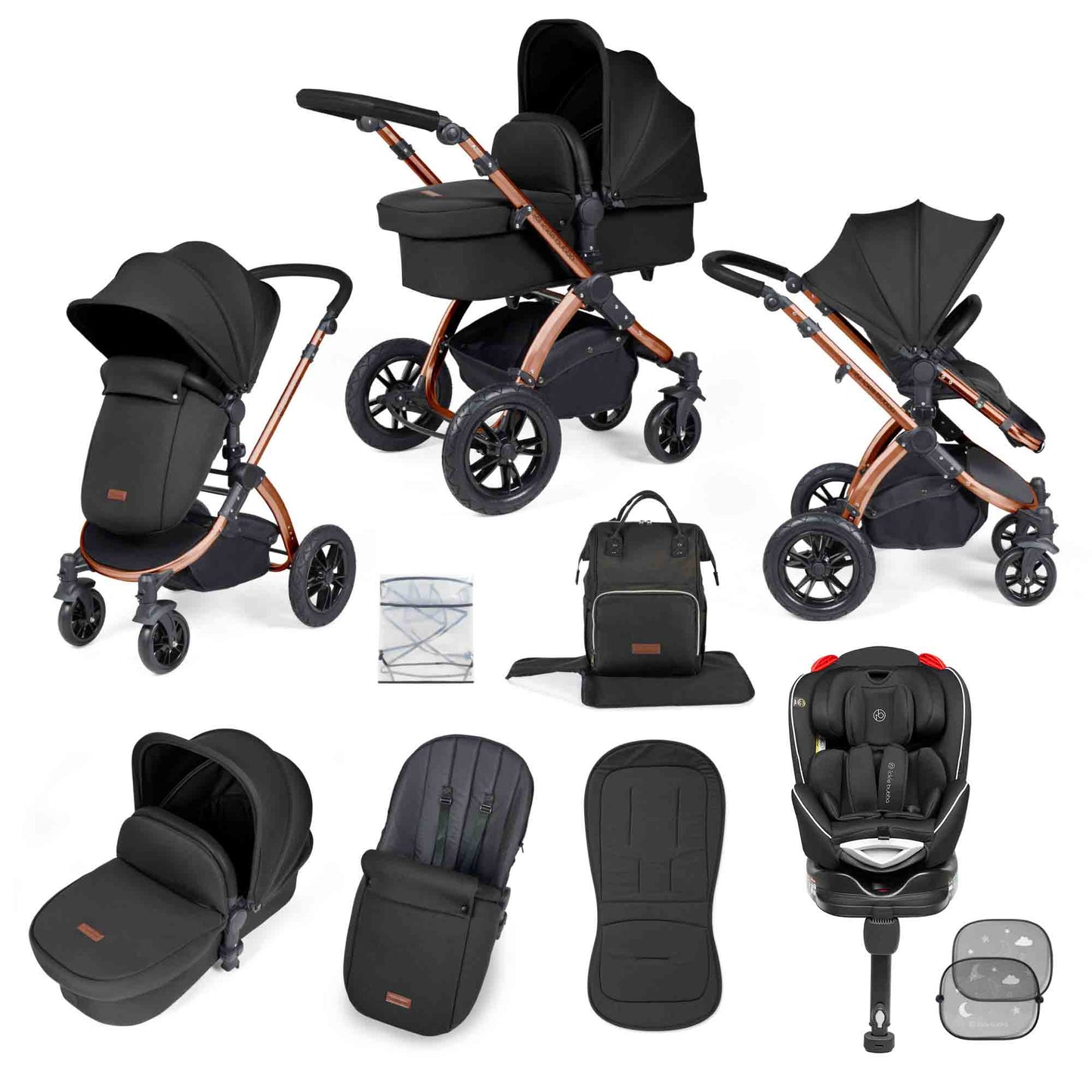 Stomp Luxe 10 Piece Travel System with (Black) Radial Car Seat