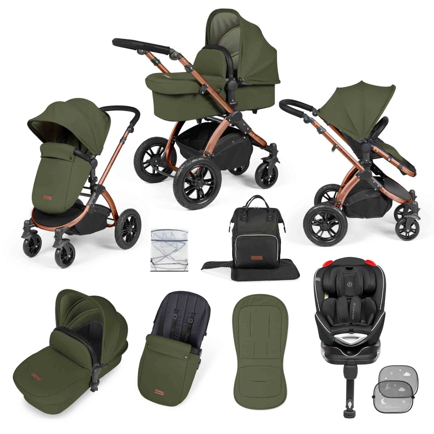 Stomp Luxe 10 Piece Travel System with (Black) Radial Car Seat